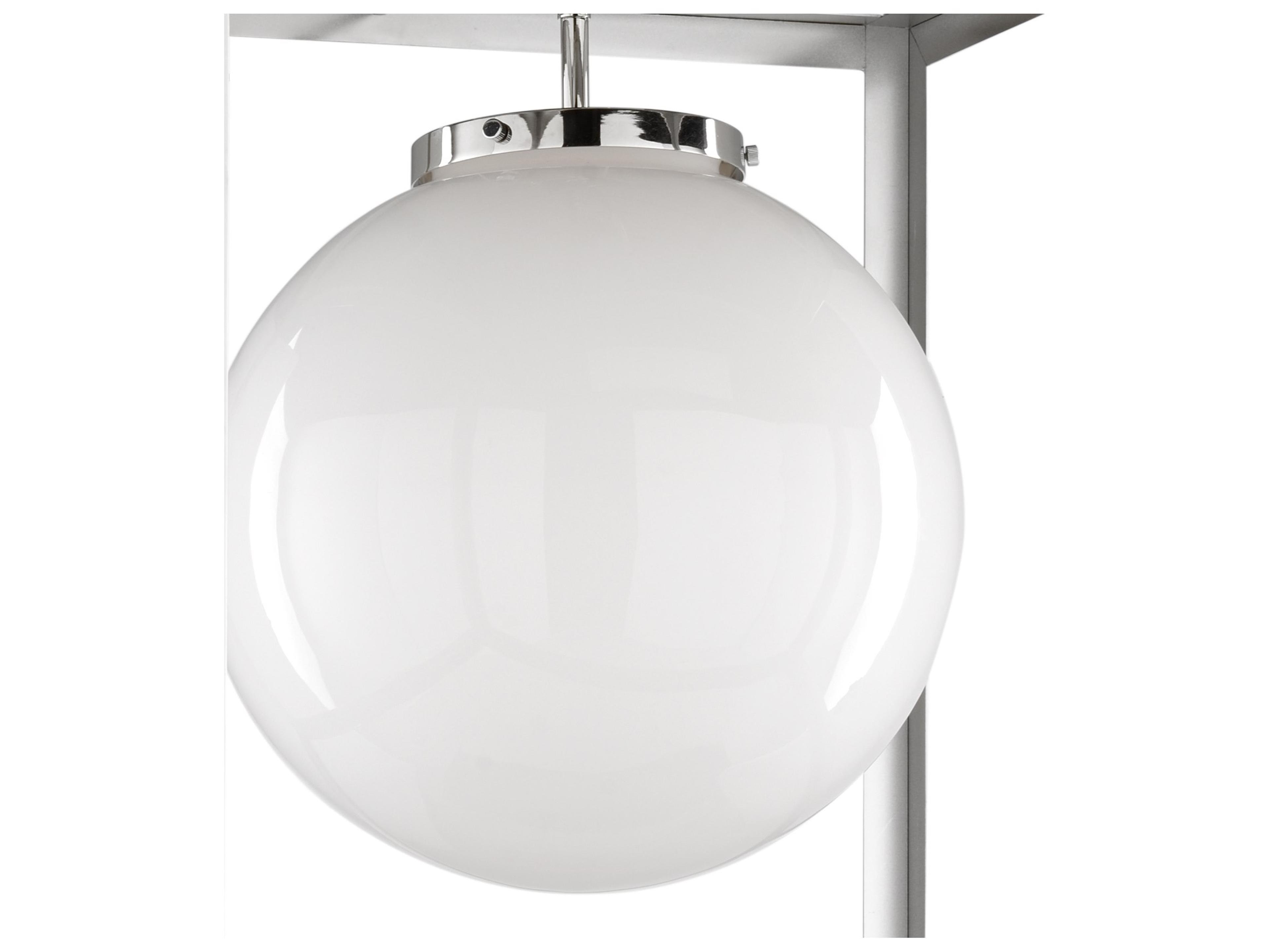 Wildwood Matthew Frederick 1-Light Polished Nickel Milk Globe Geometric Pendant