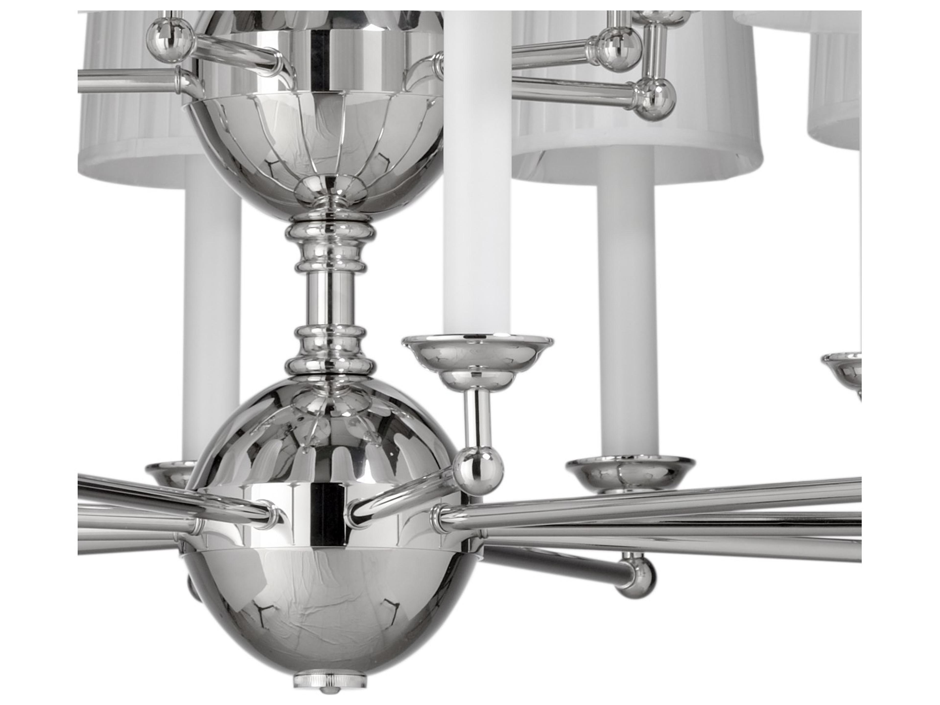 Wildwood Matthew Frederick 15-Light Polished Nickel Off White Silkette Candelabra Cylinder Chandelier