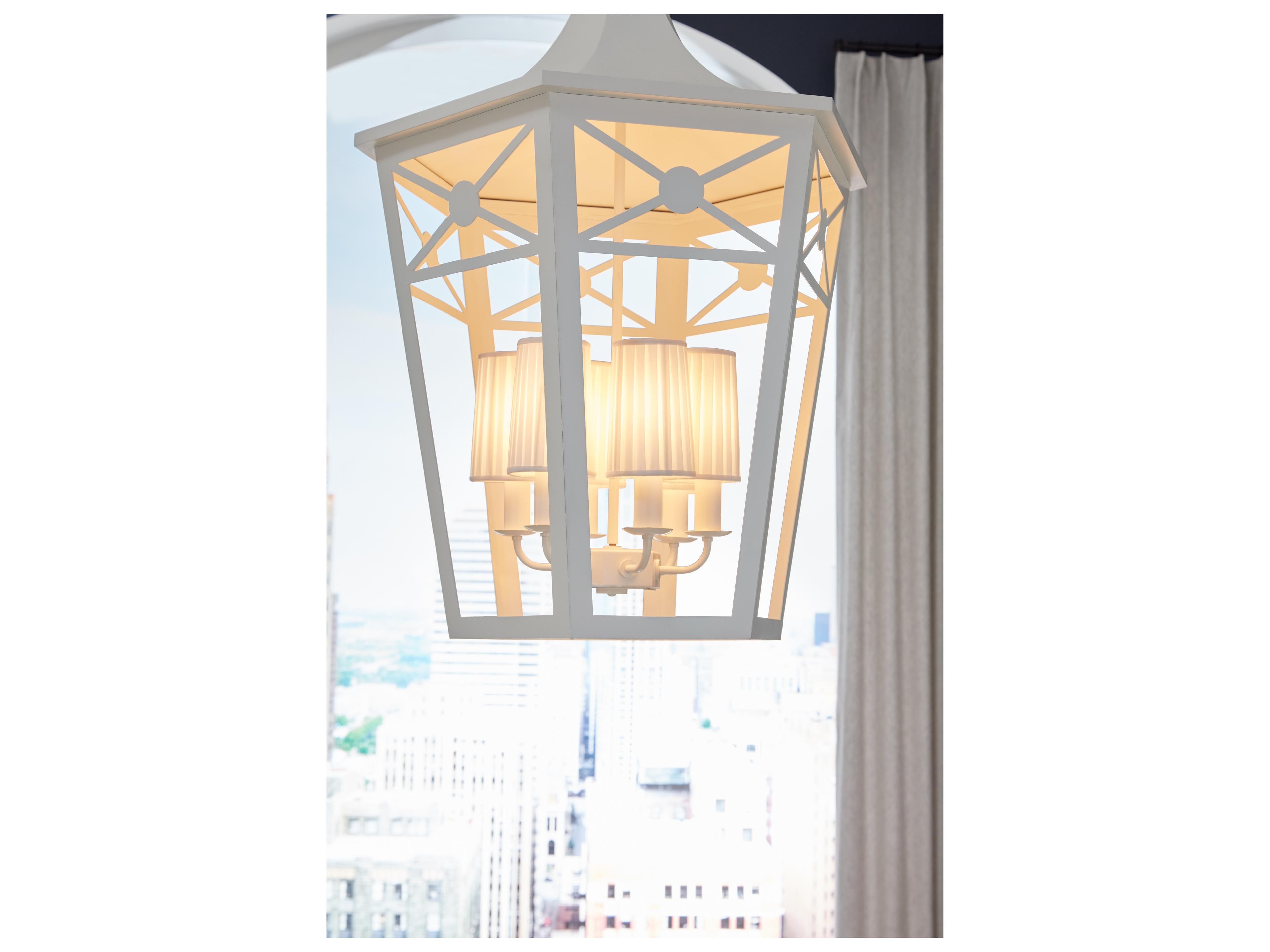 Wildwood Matthew Frederick 6-Light White Traditional Lantern Pendant