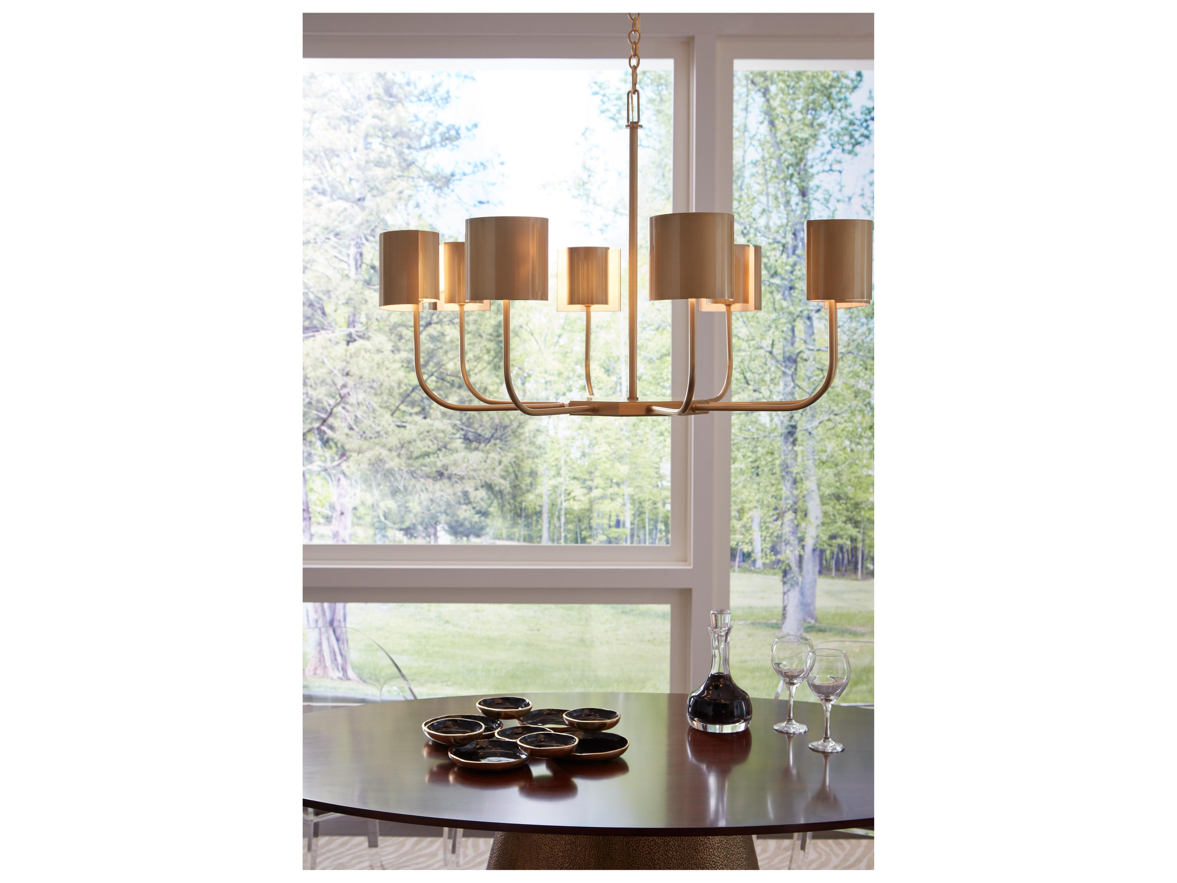 Wildwood Matthew Frederick 8-Light Antique Brass Candelabra Cylinder Chandelier