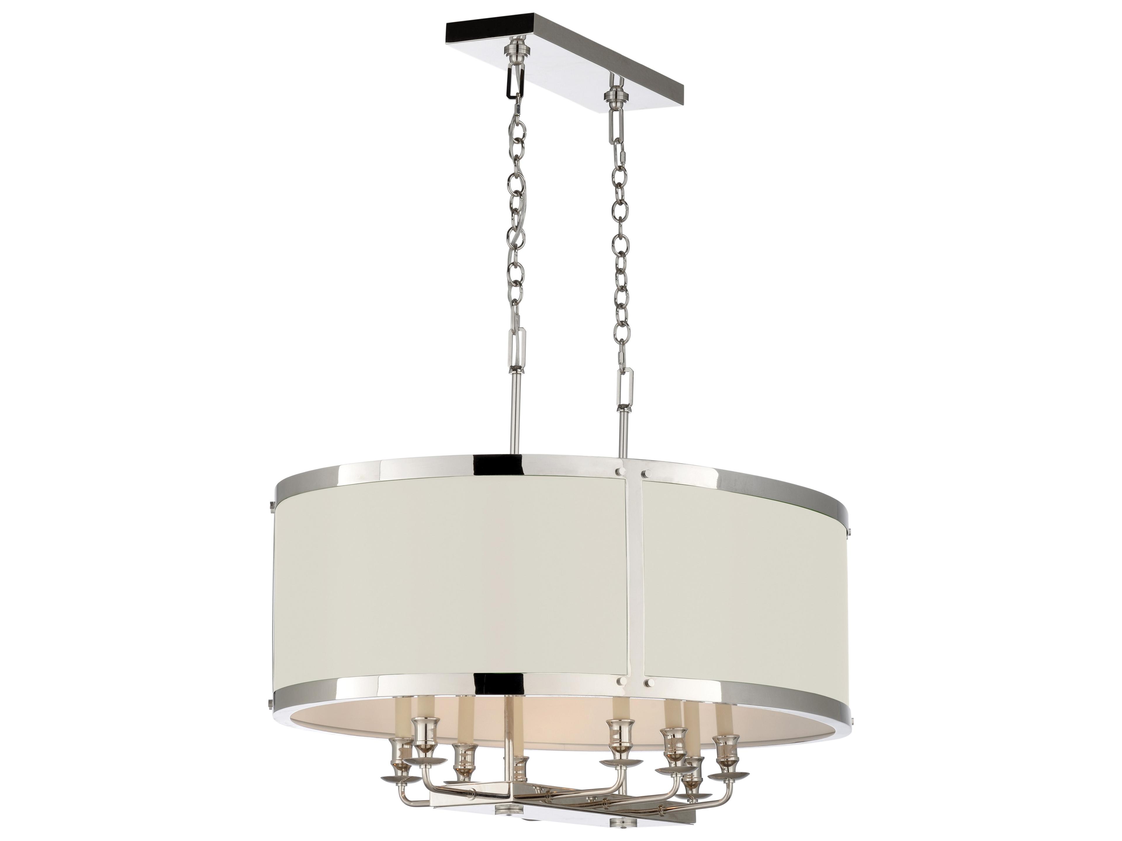 Matthew Frederick 8-Light White Polished Nickel Geometric Chandelier