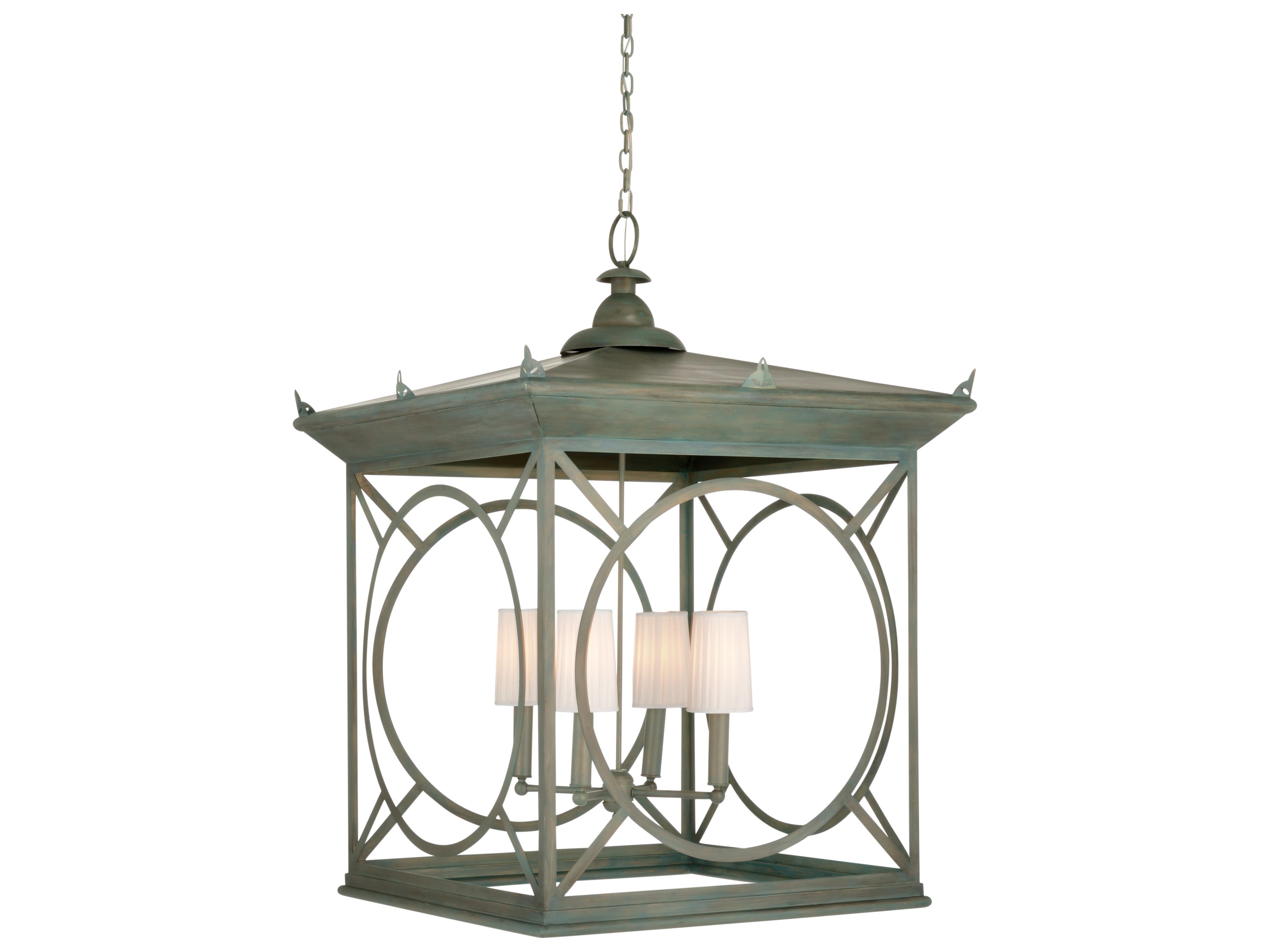 Matthew Frederick 4-Light Antique Moss Green Traditional Lantern Pendant