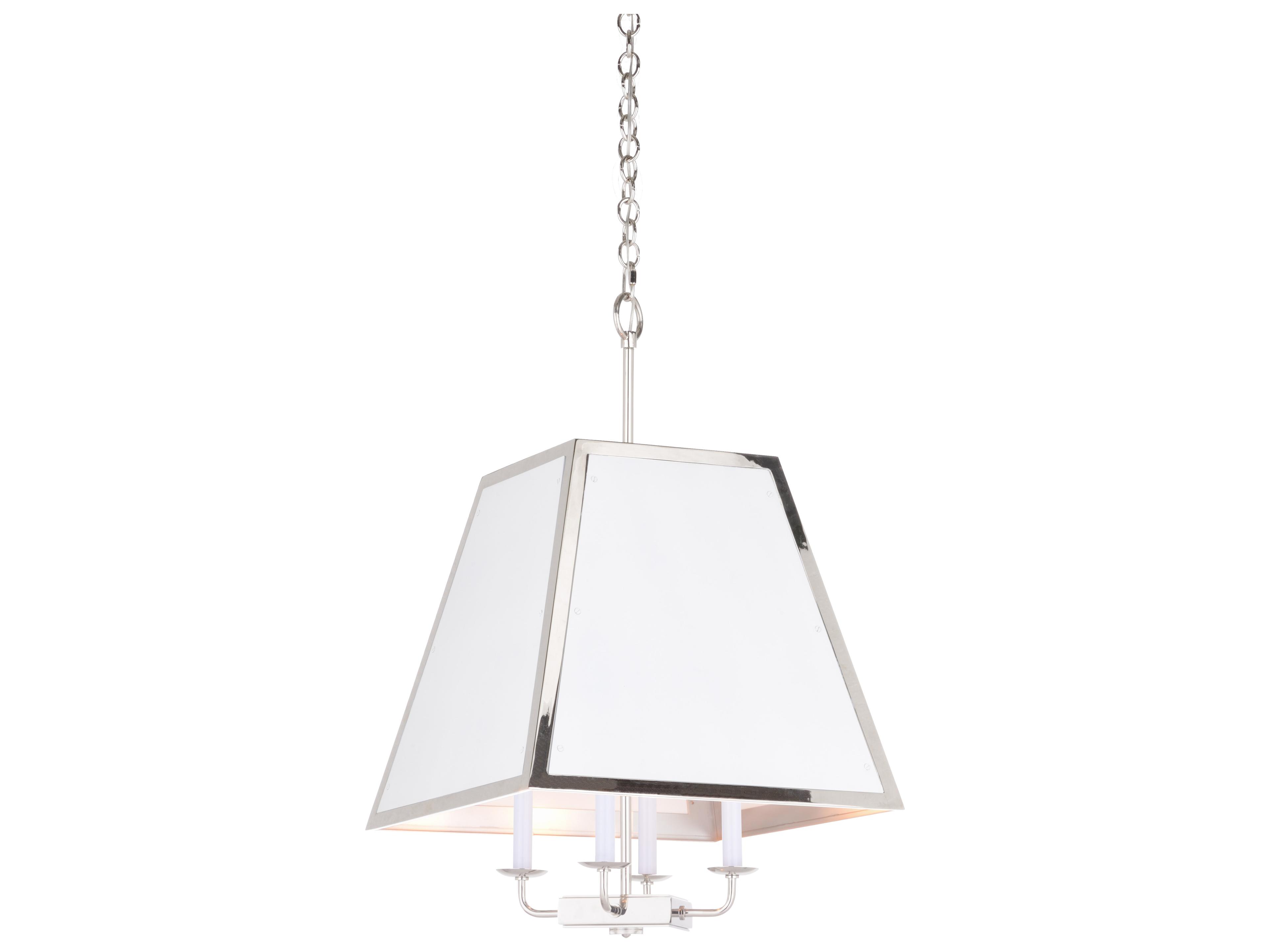 Matthew Frederick 4-Light Polished Nickel Chantilly Lace Empire Pendant