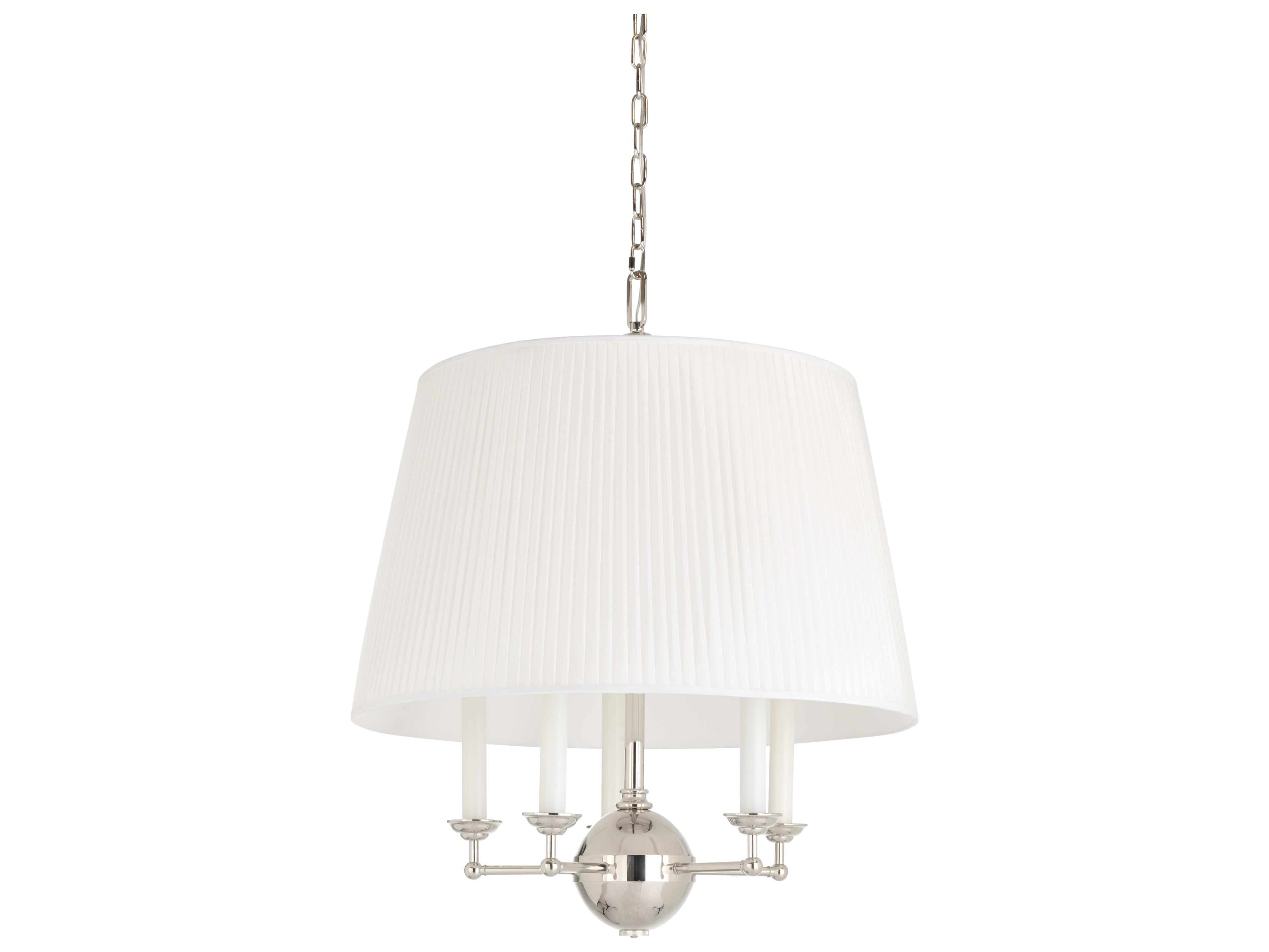 Wildwood Matthew Frederick 5-Light Polished Nickel Off White Silkette Drum Pendant