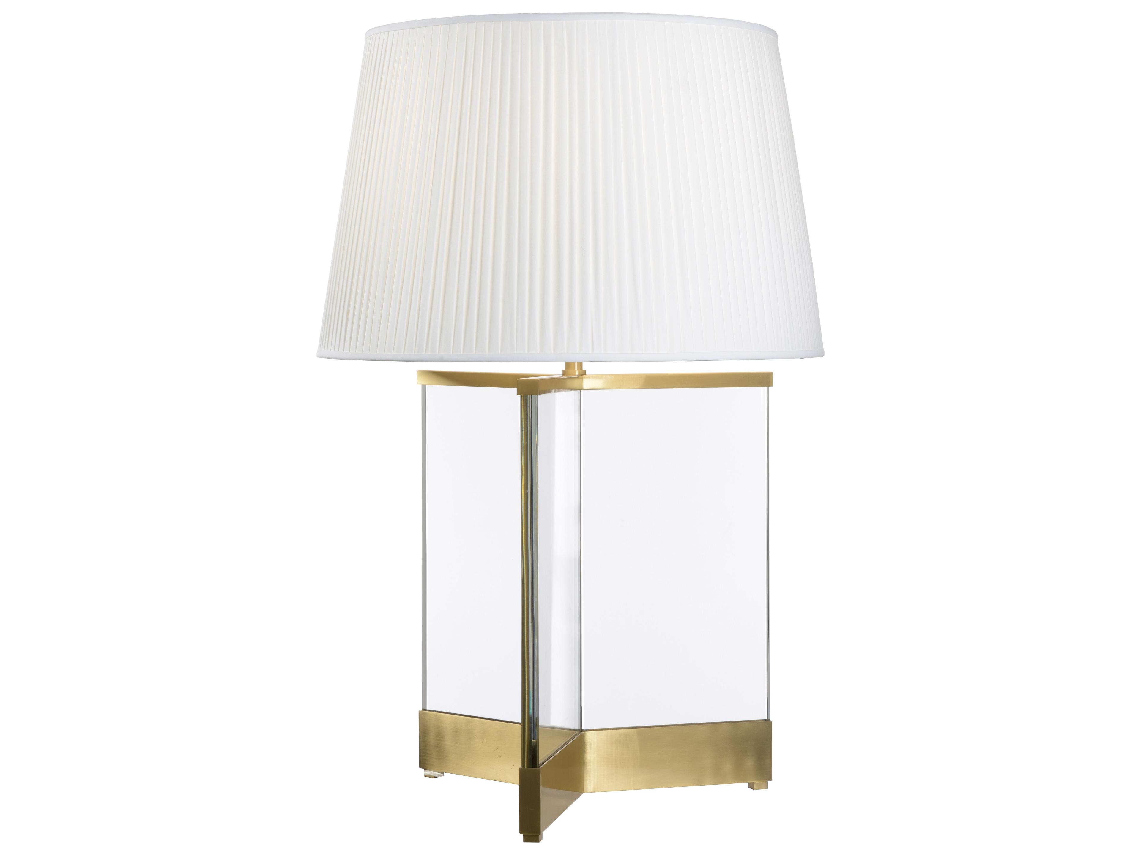 Matthew Frederick Brushed Brass Transparent Silkette Table Lamp