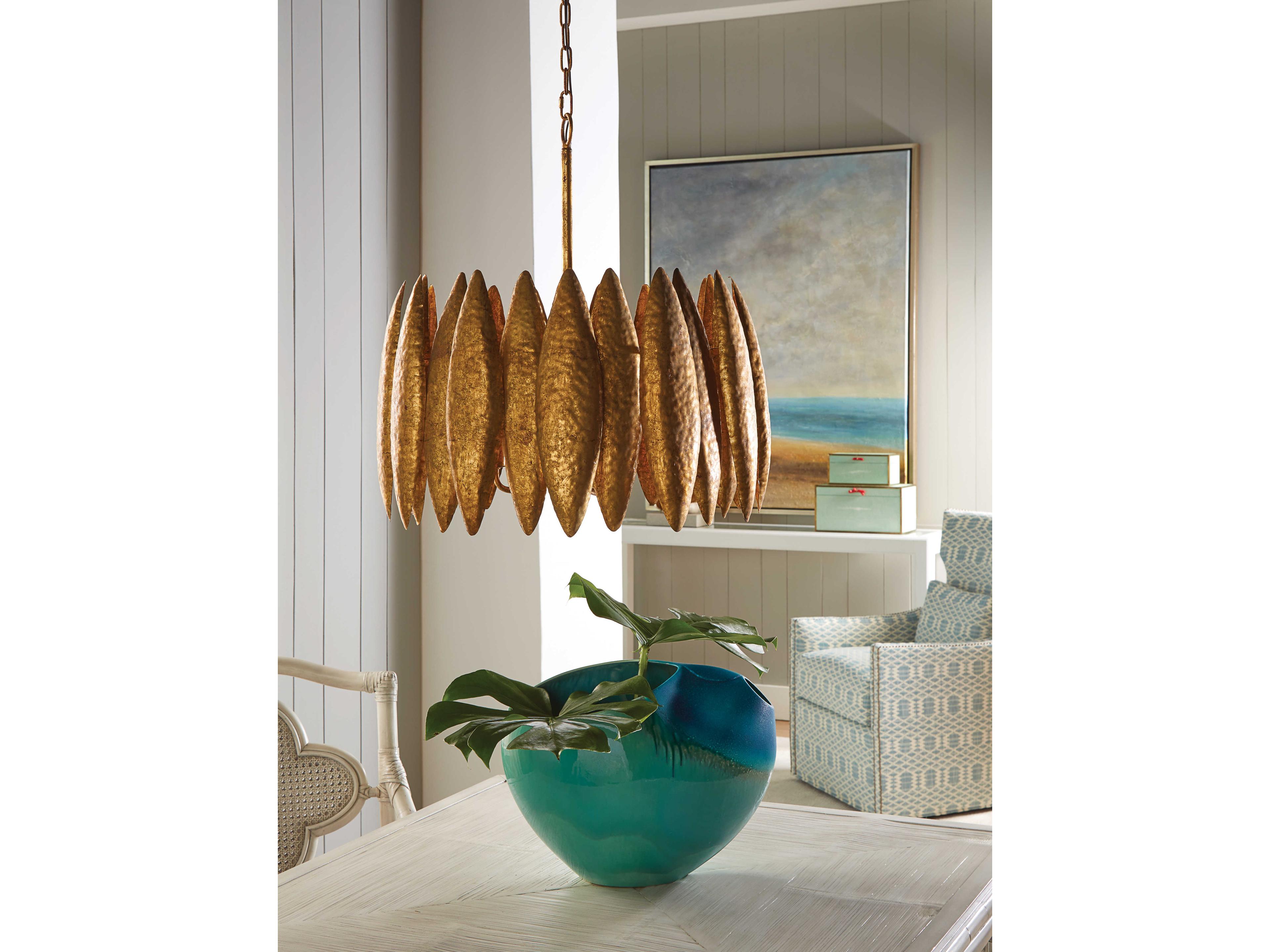 Wildwood Ryland 4-Light Antique Gold Leaf Candelabra Drum Chandelier