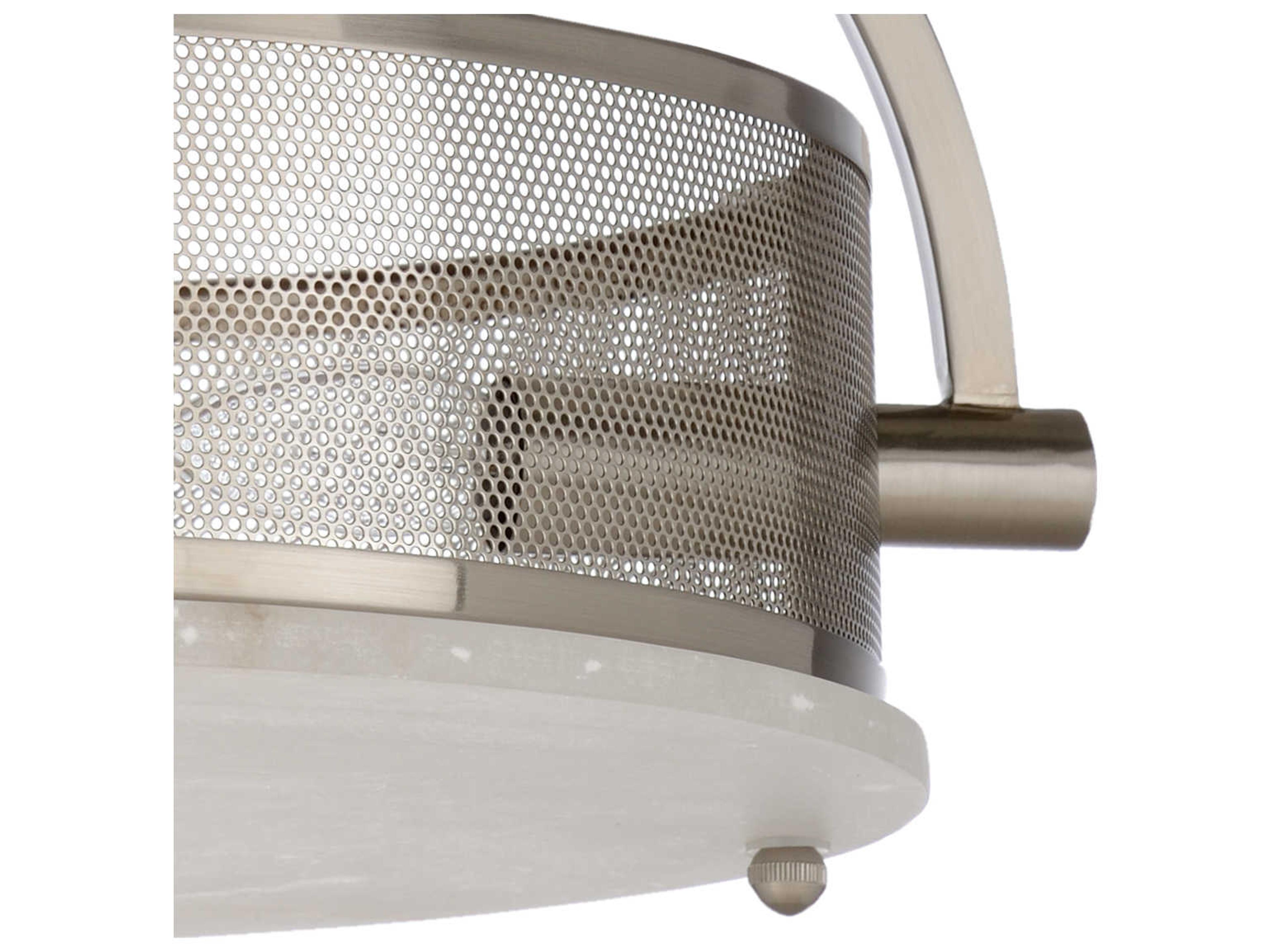 Wildwood Moon 3-Light Nickel White Drum Semi Flush Mount