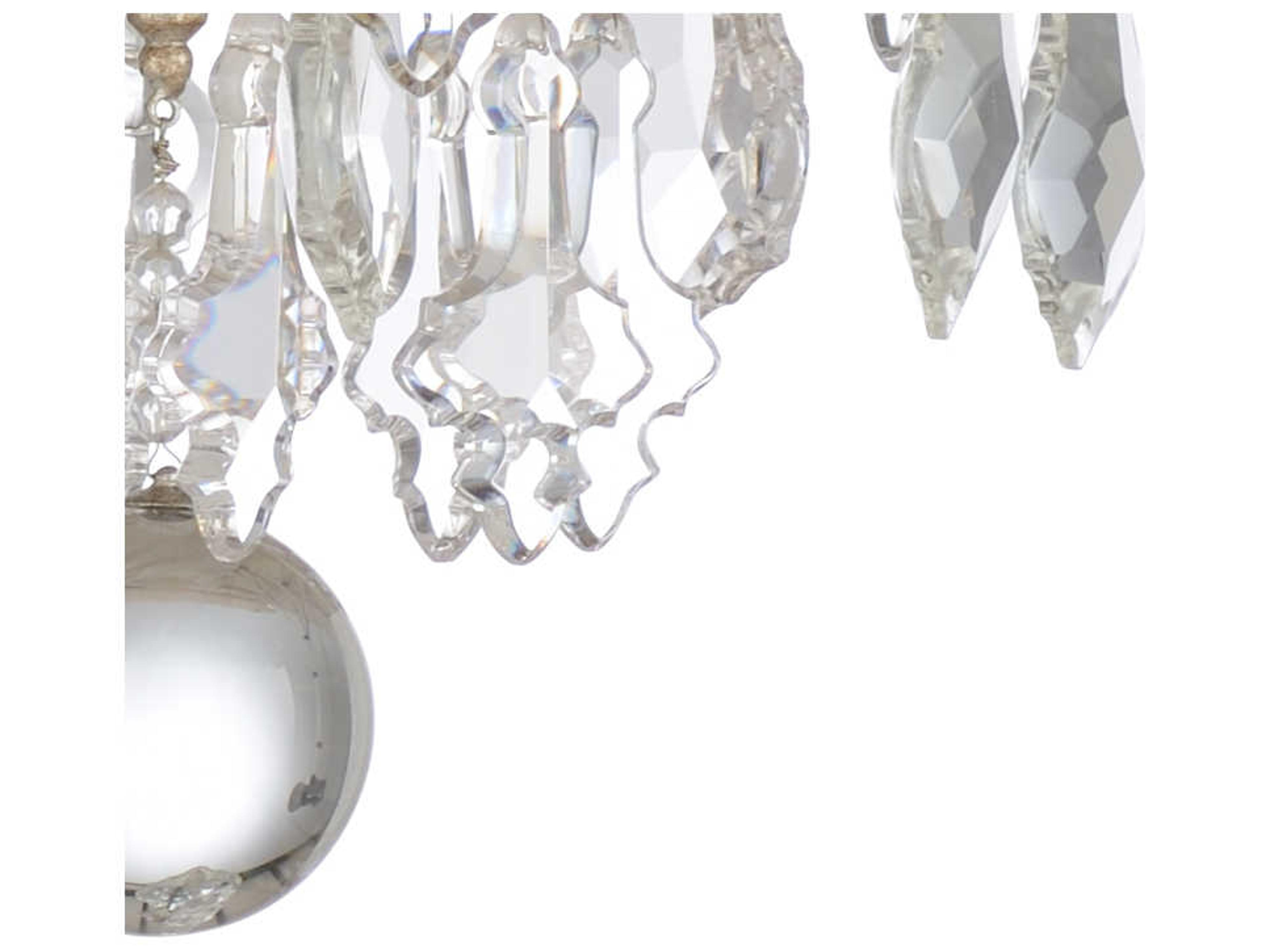 Wildwood Versailles 8-Light Antique Silver Leaf Clear Chandelier