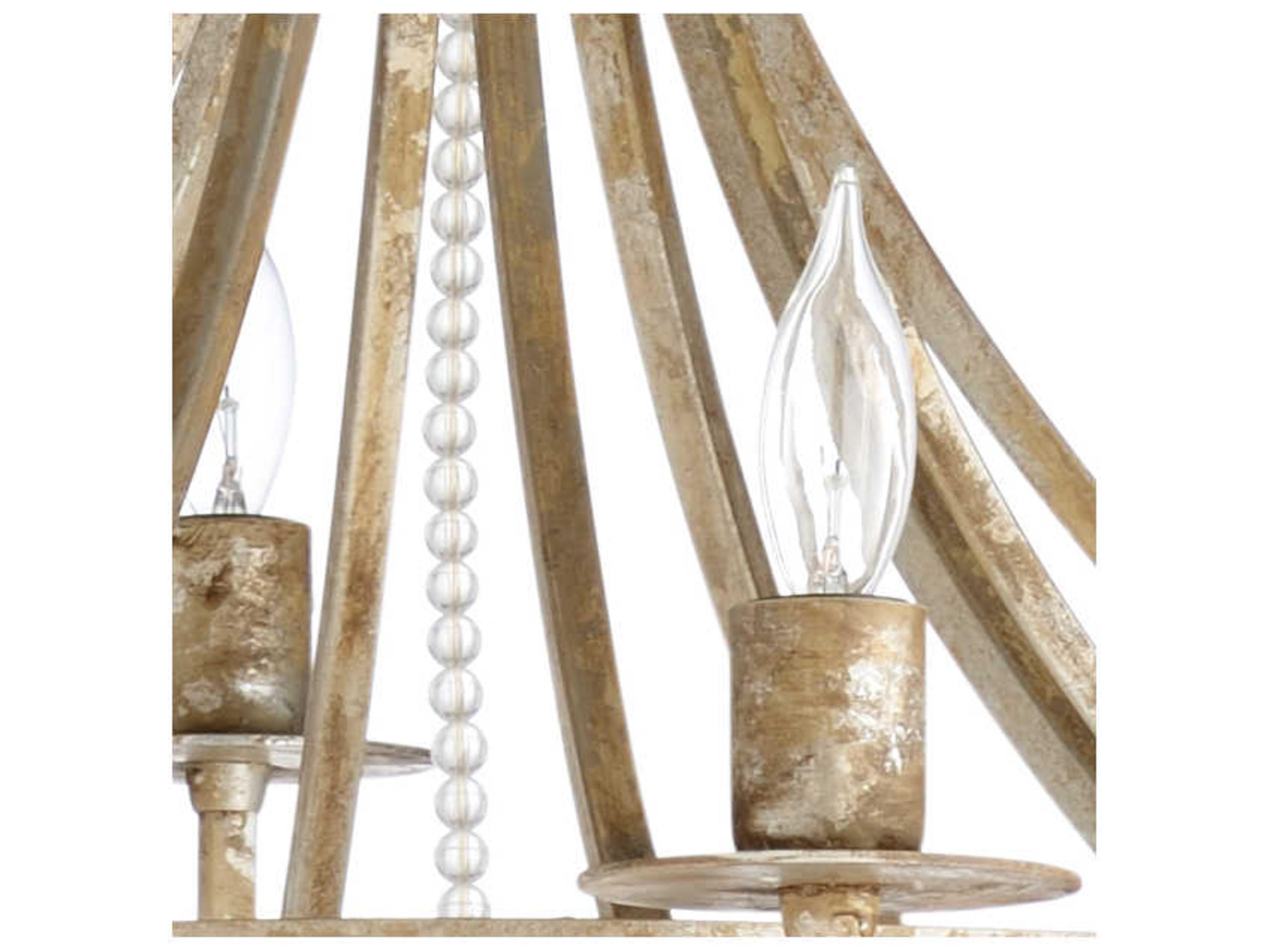 Wildwood Martha 10-Light Aged Silver Leaf Clear Candelabra Chandelier