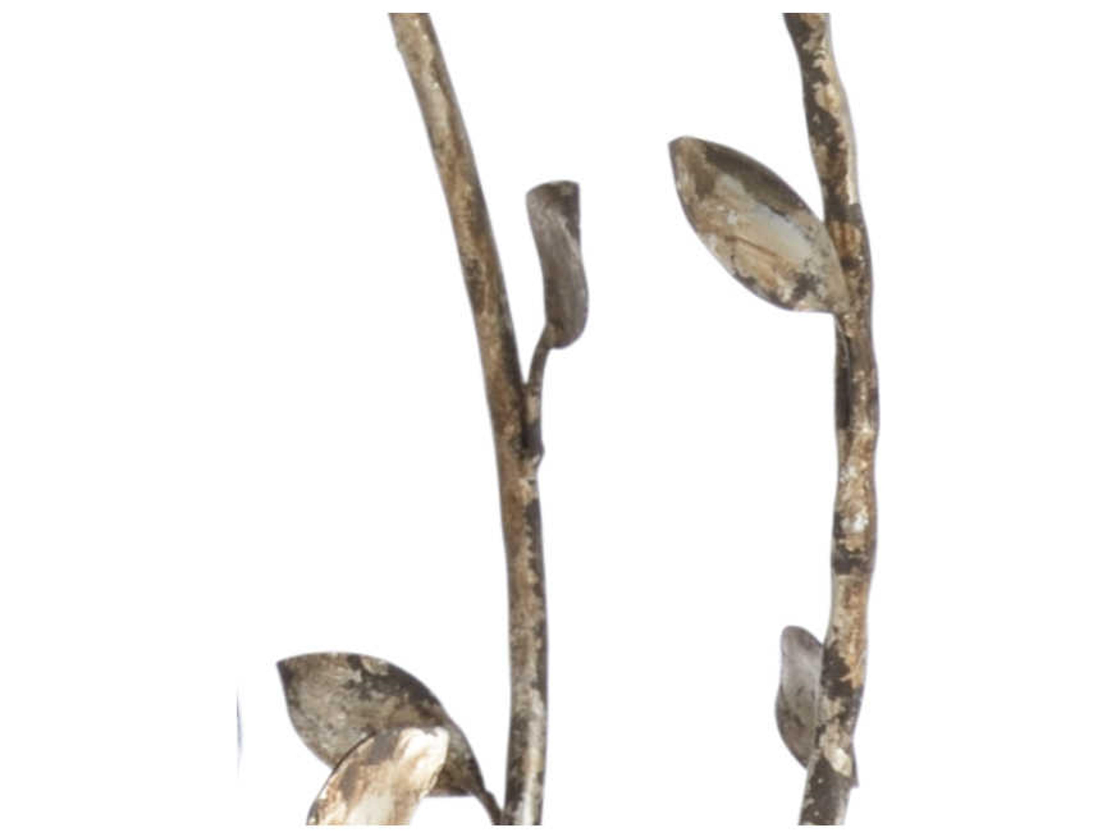 Wildwood Charlotte 10-Light Rustic Silver Leaf Candelabra Globe Chandelier