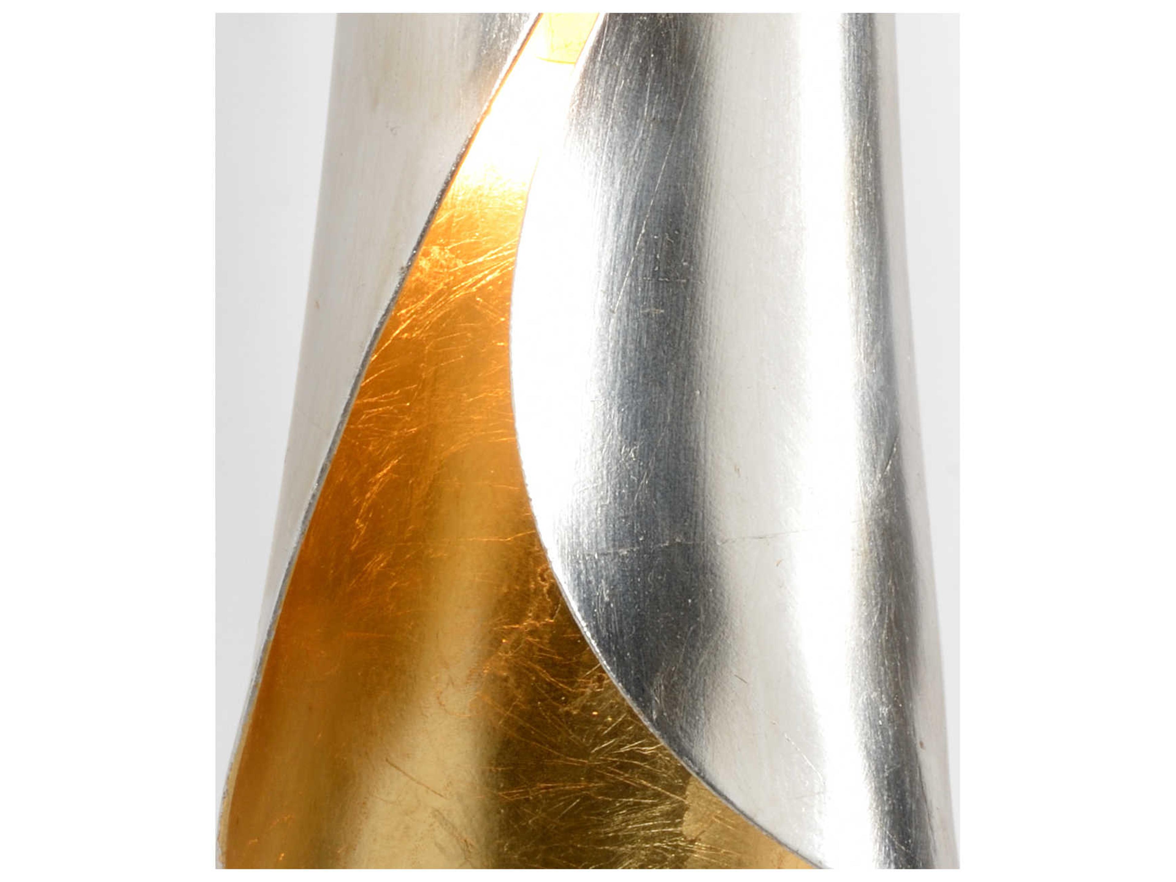 Wildwood Crosby Cuff 2-Light Antique Silver Leaf Gold Wall Sconce