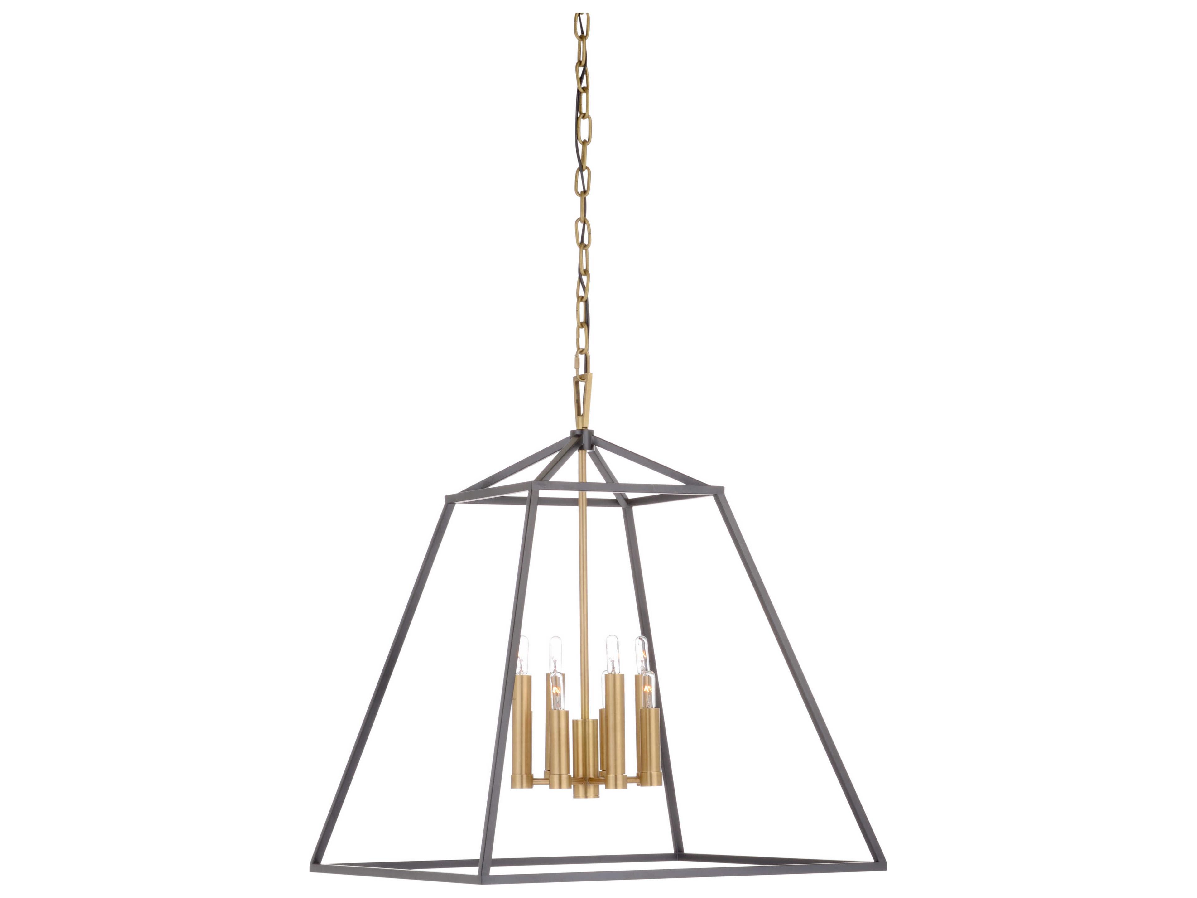 Wildwood Poligono 8-Light Black Antique Brass Lantern Pendant