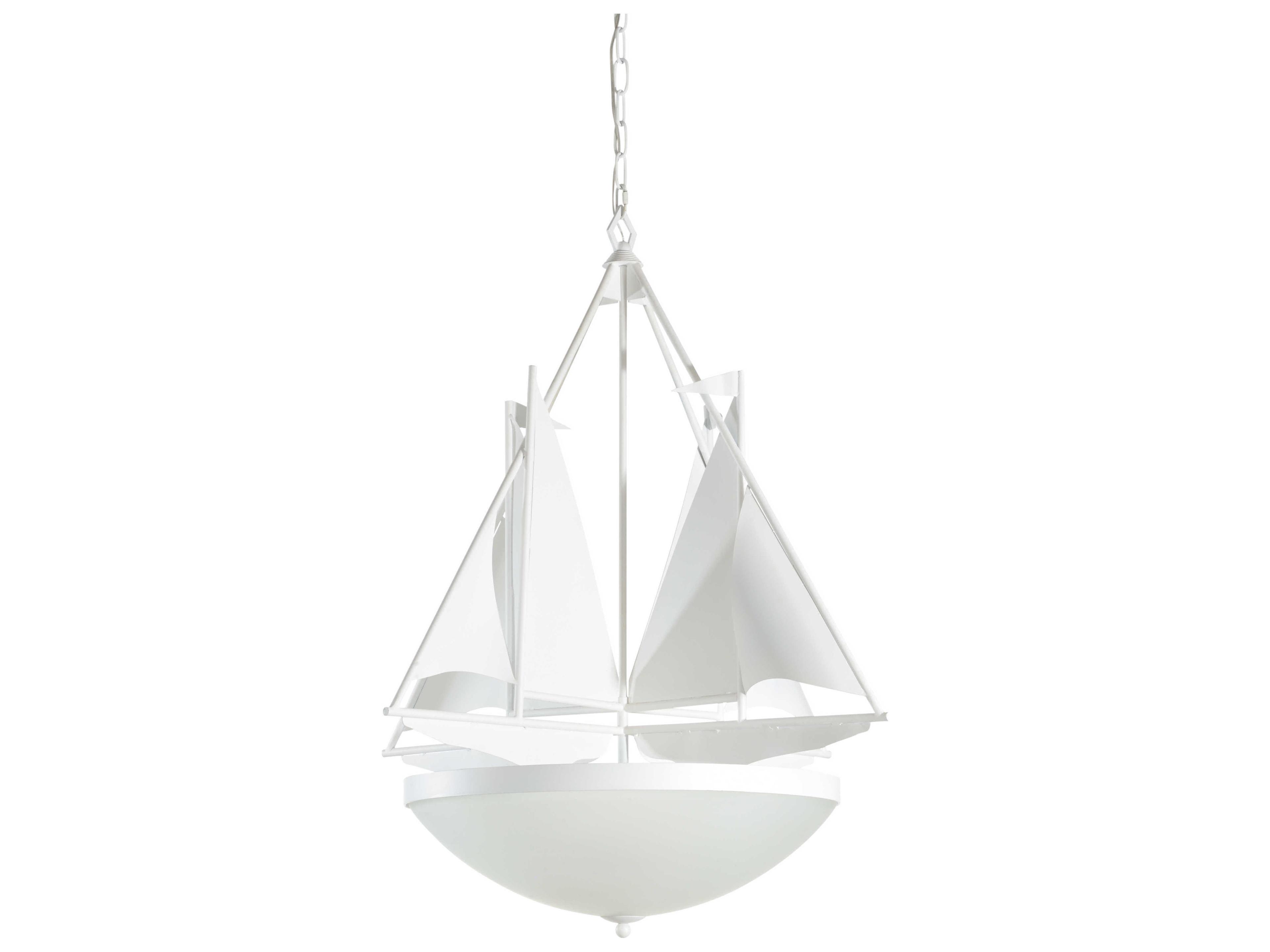 Wildwood Regatta 3-Light Matte White Bowl Pendant