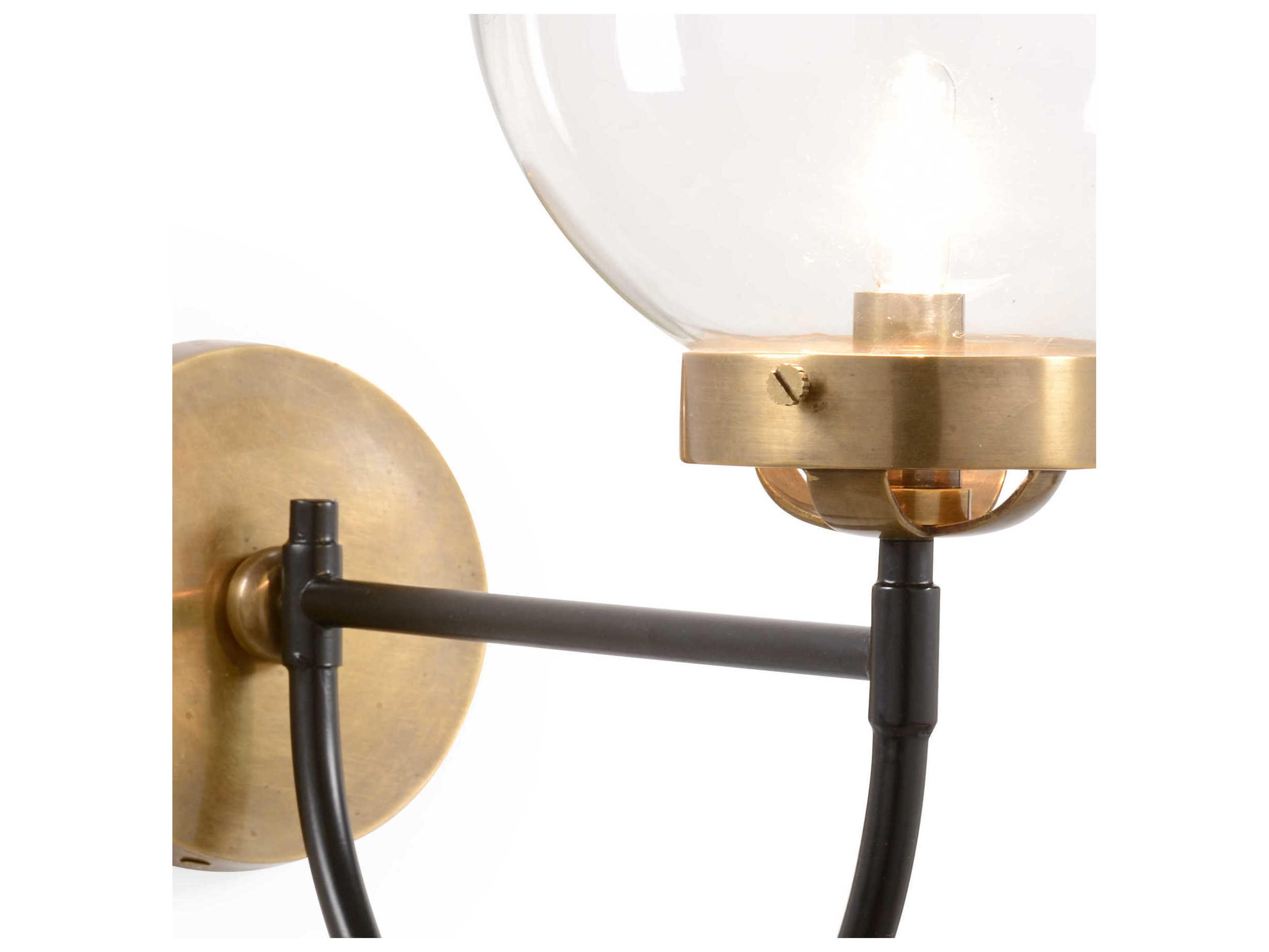 Wildwood Bistro 1-Light Gold Black Brass Wall Sconce