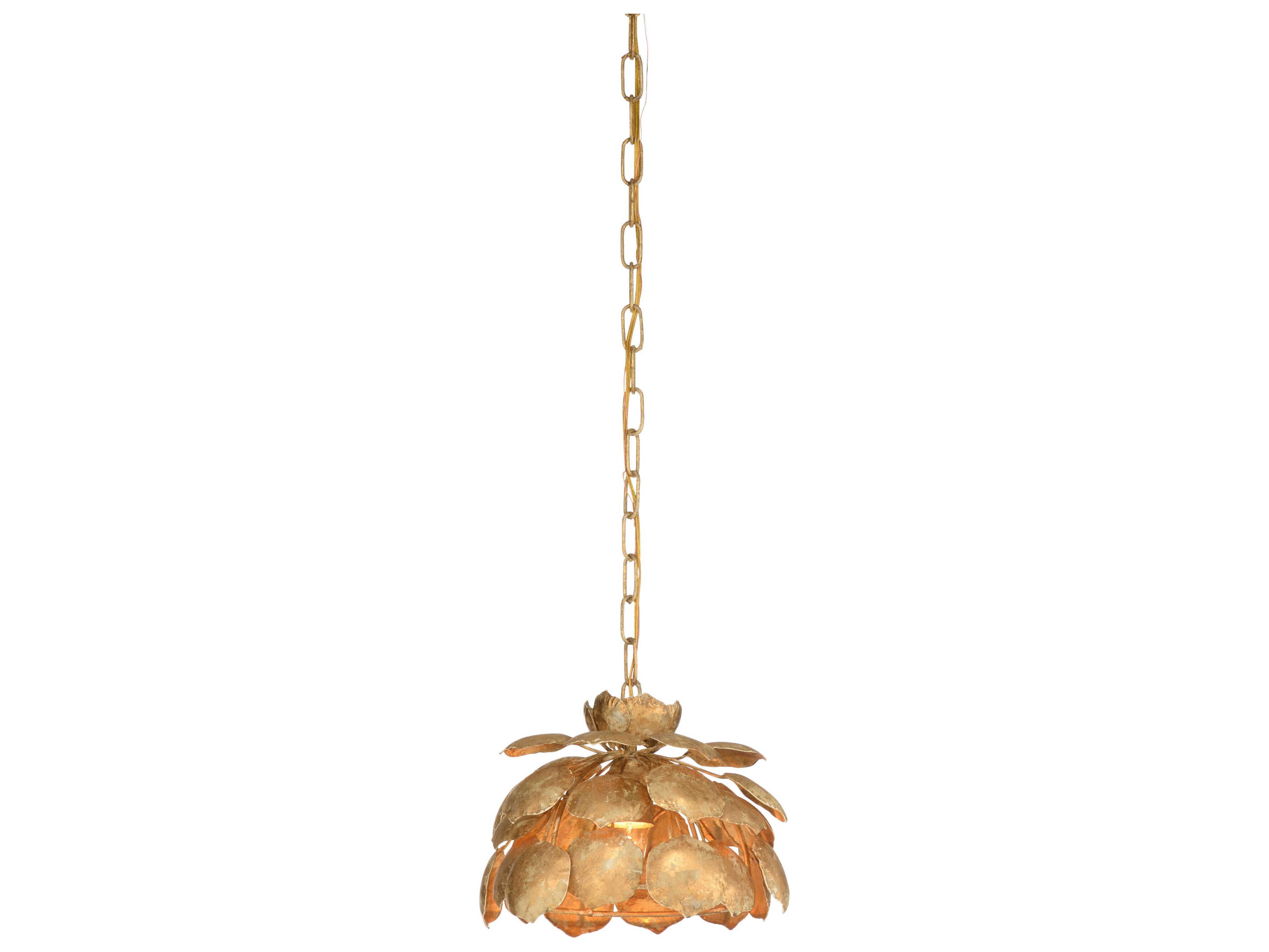 Wildwood Pleione Petal 1-Light Gold Clay Mini Pendant