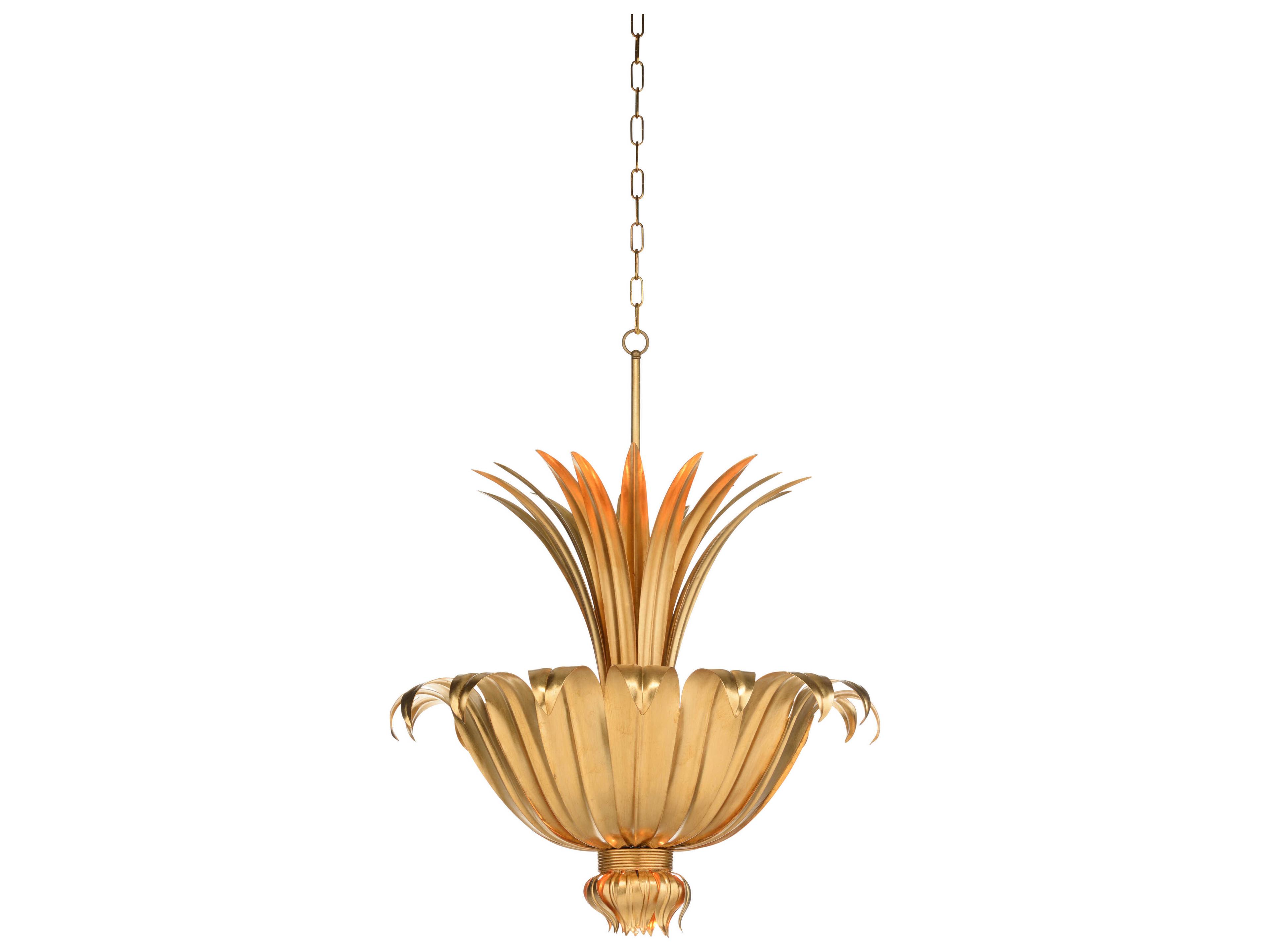 Foglia D'oro 5-Light Antique Gold Leaf Chandelier
