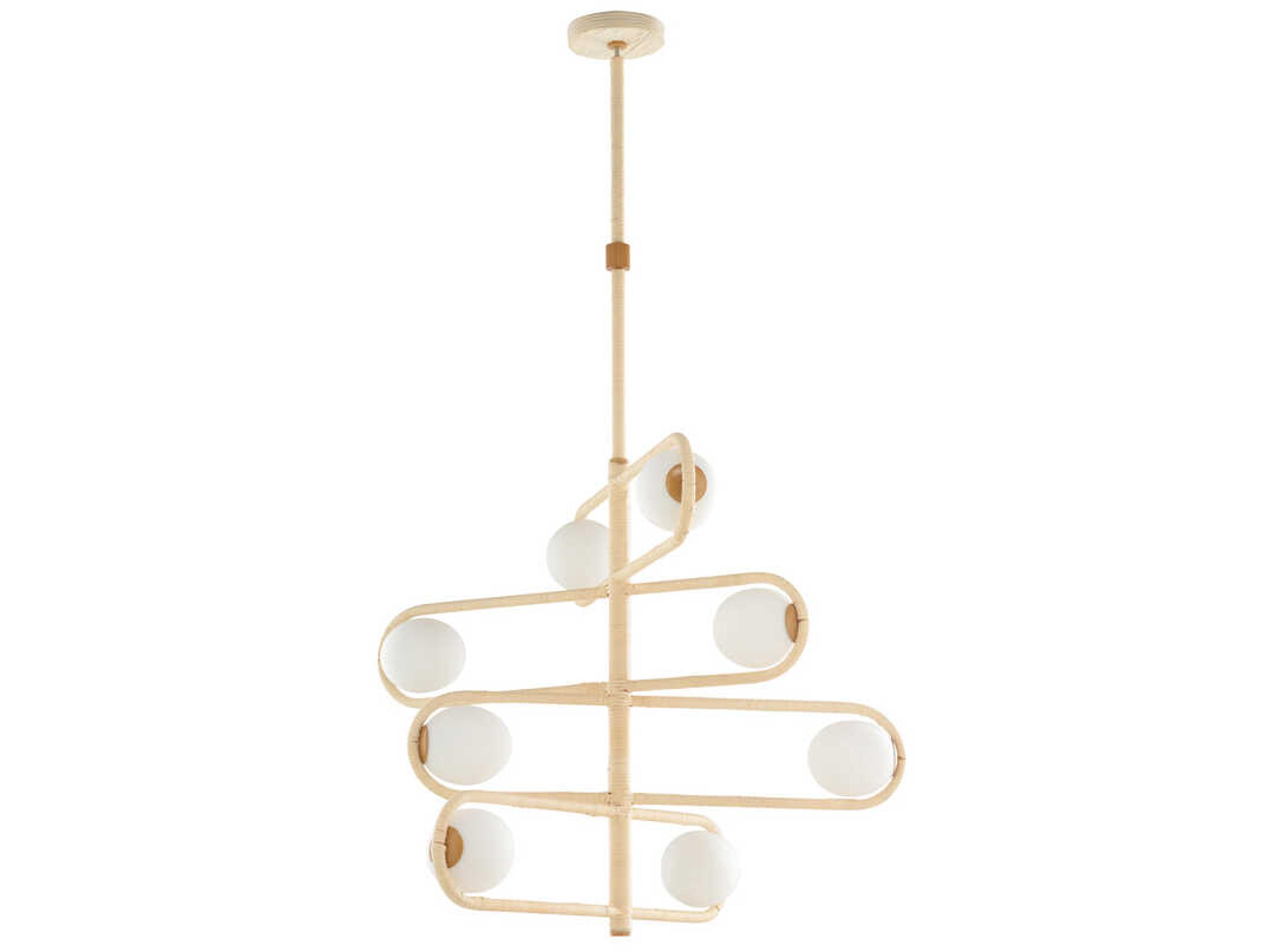 Wildwood Sol 8-Light Natural Milk Brass Globe Chandelier