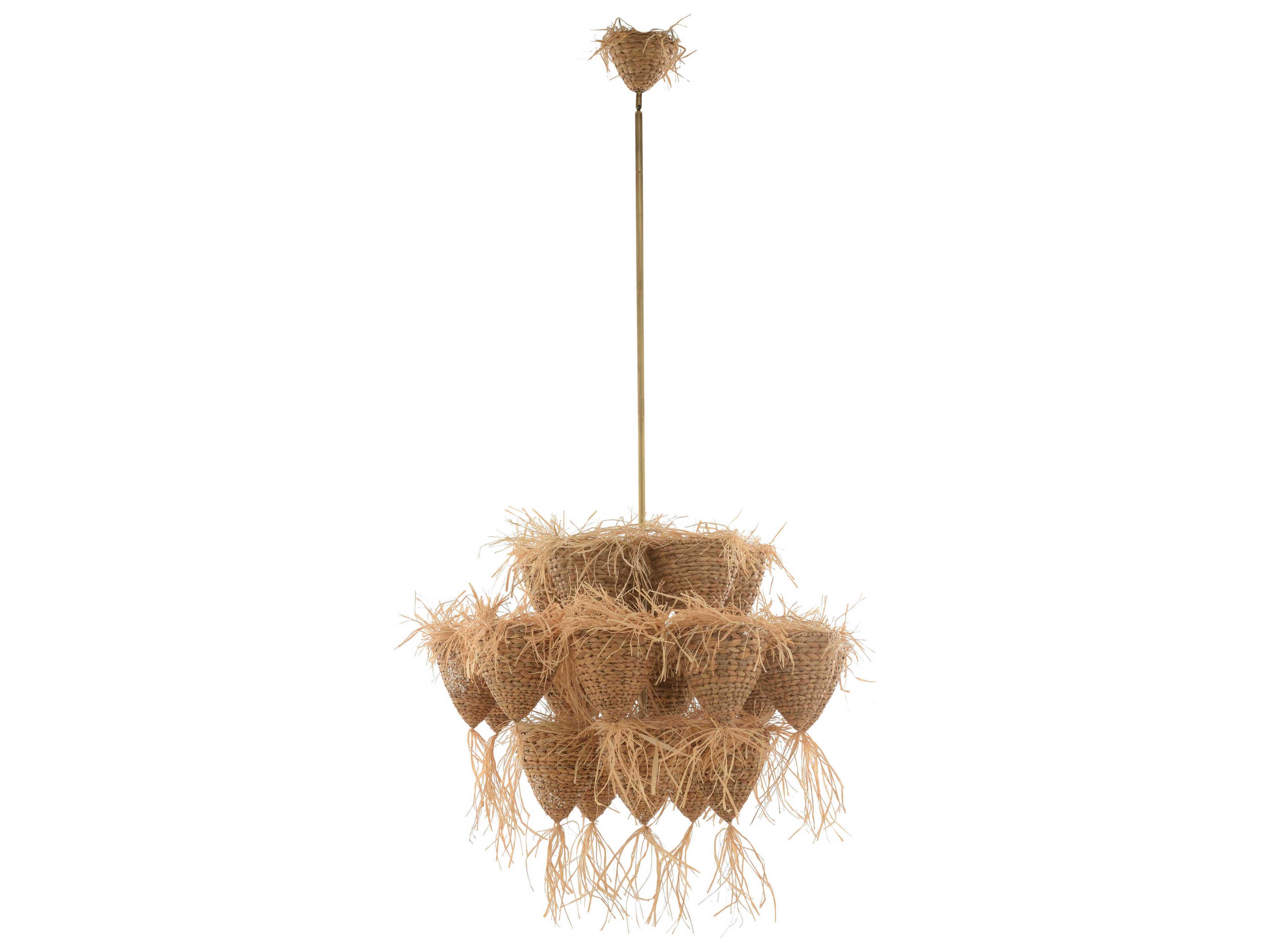 Valeria 18-Light Natural Antique Brass Brown Chandelier