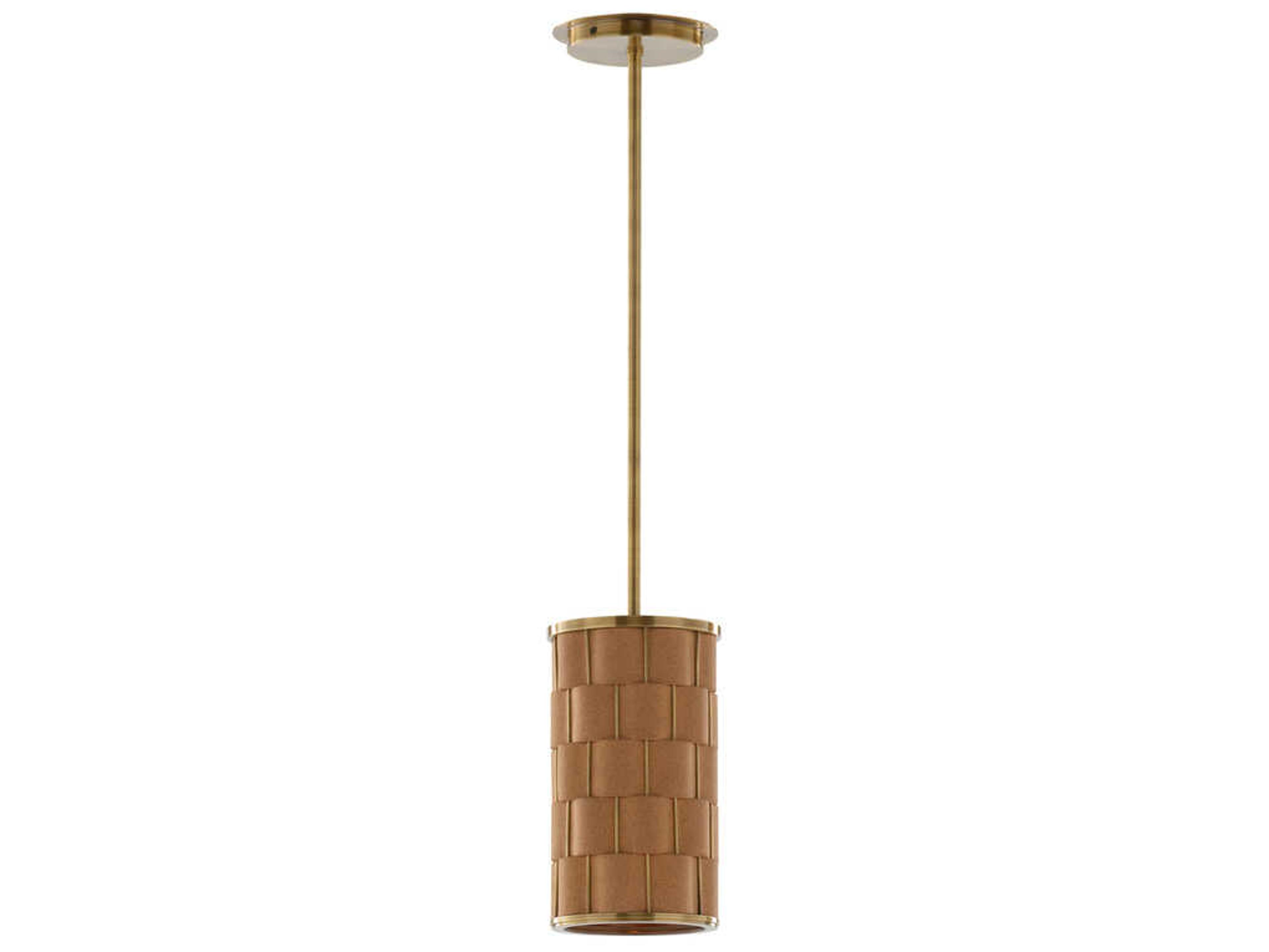 Wildwood Jura 1-Light Natural Antique Brass Cylinder Mini Pendant