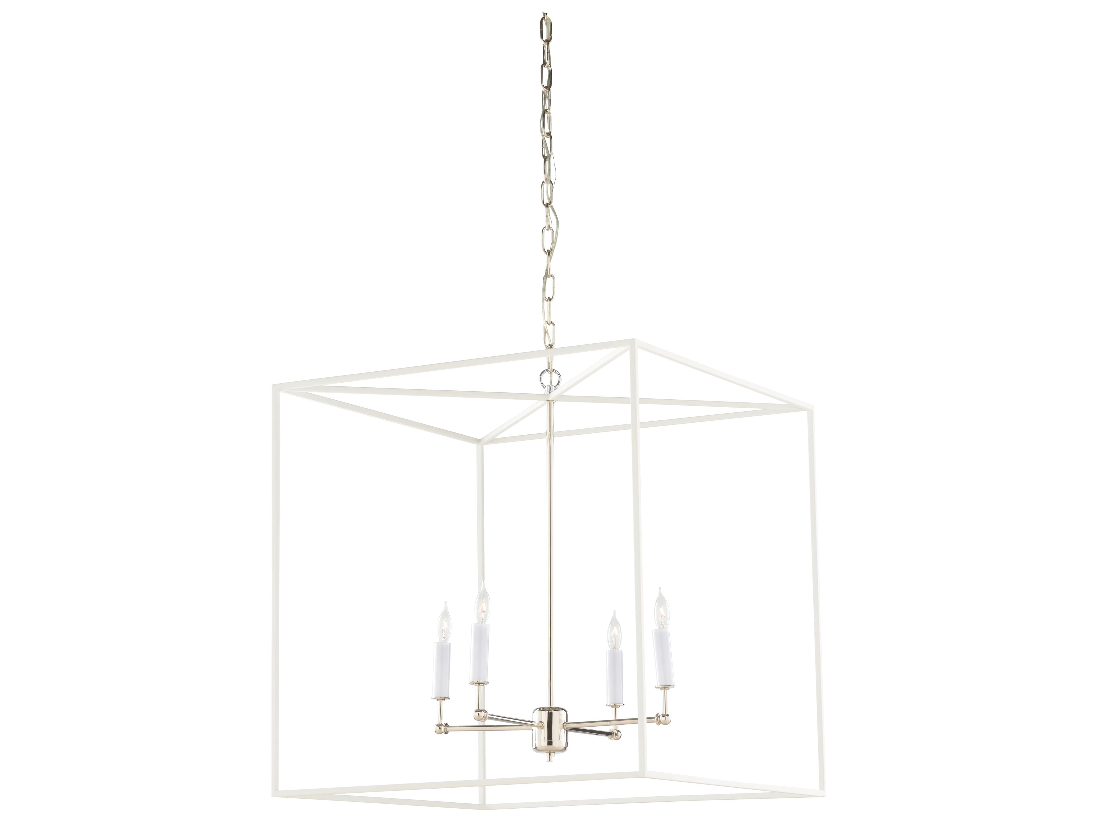 Avalon 4-Light White Cream Silver Pendant
