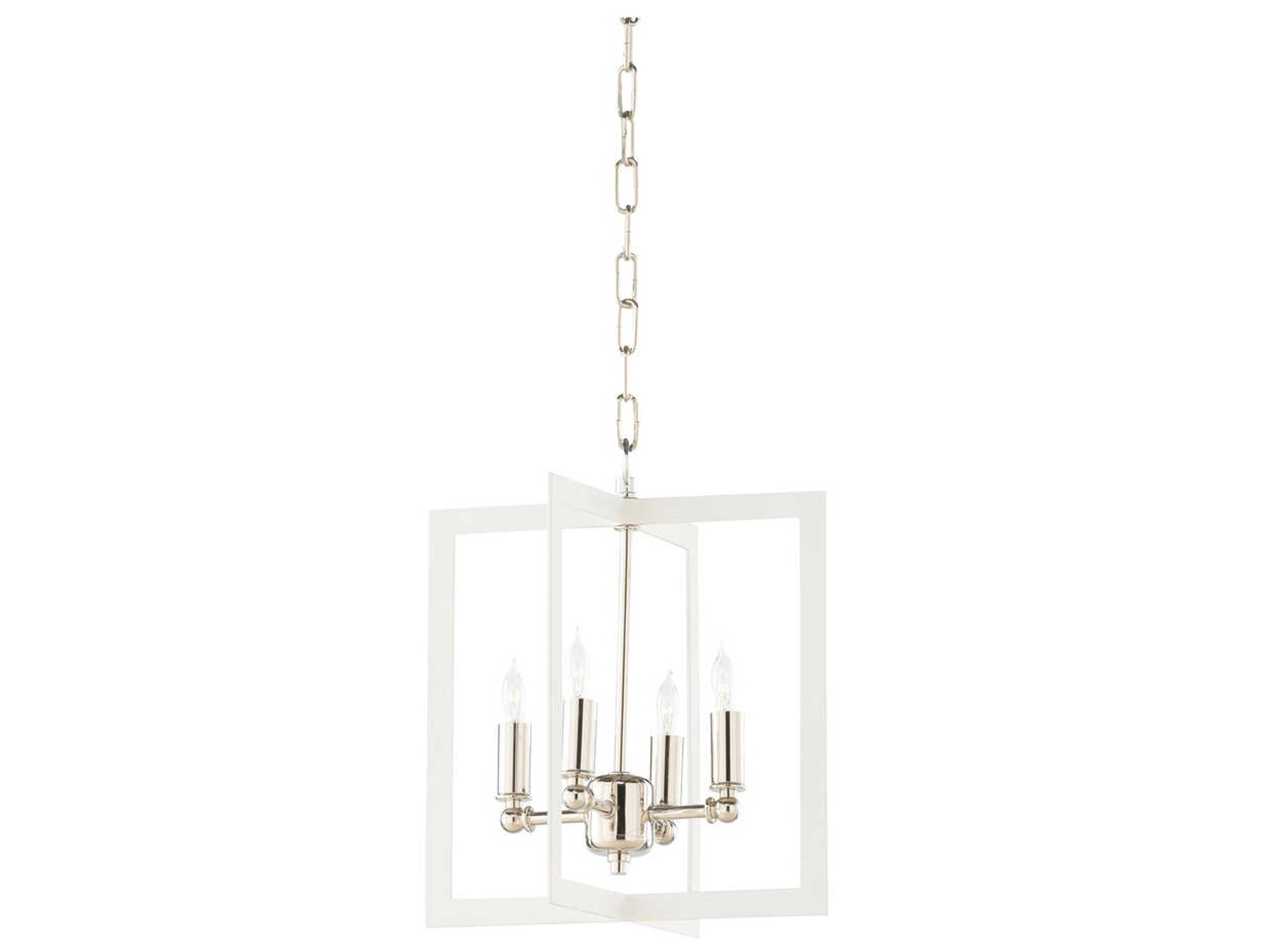 4-Light Matte White Polished Nickel Mini Pendant