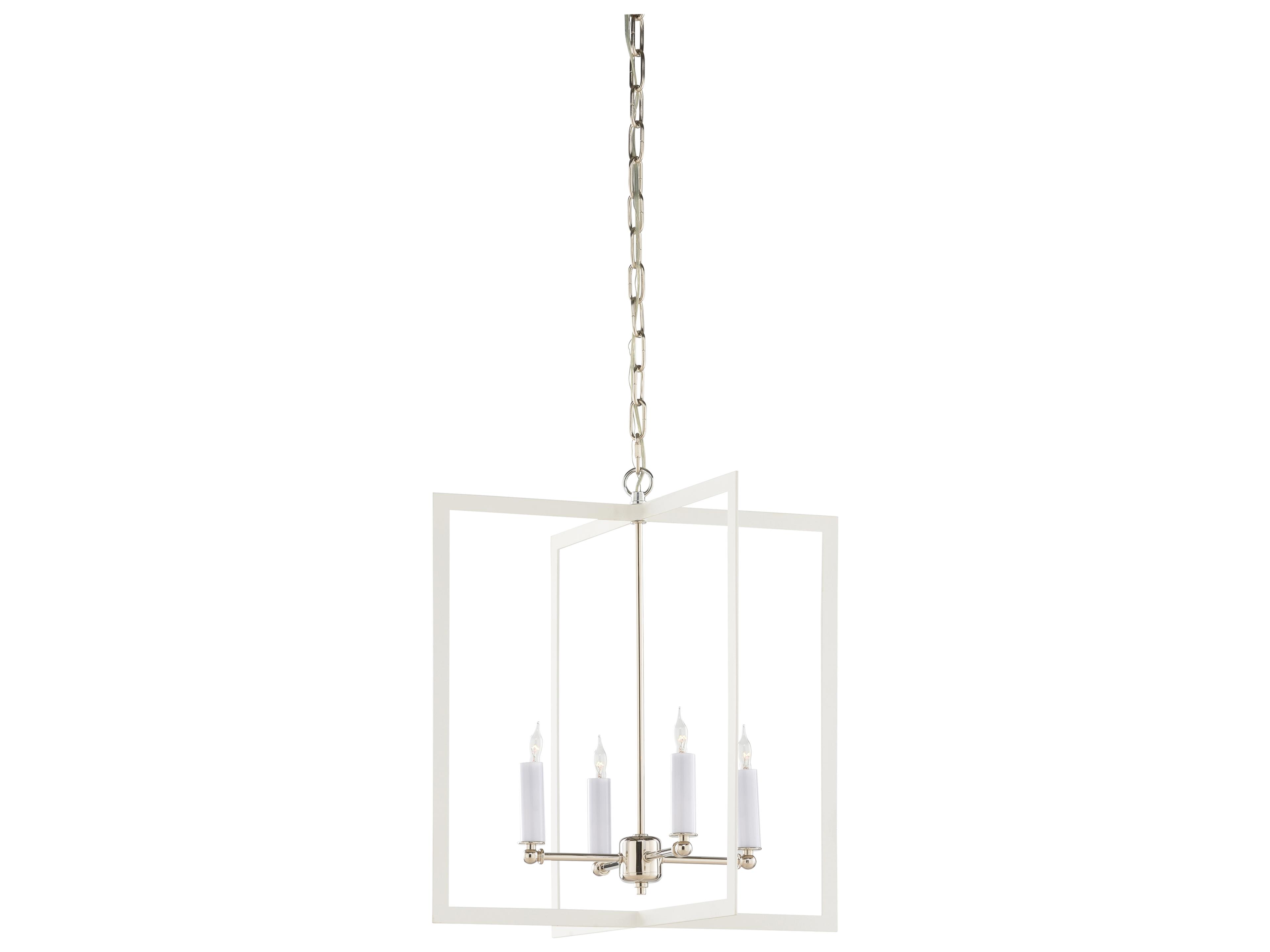 4-Light White Cream Silver Pendant