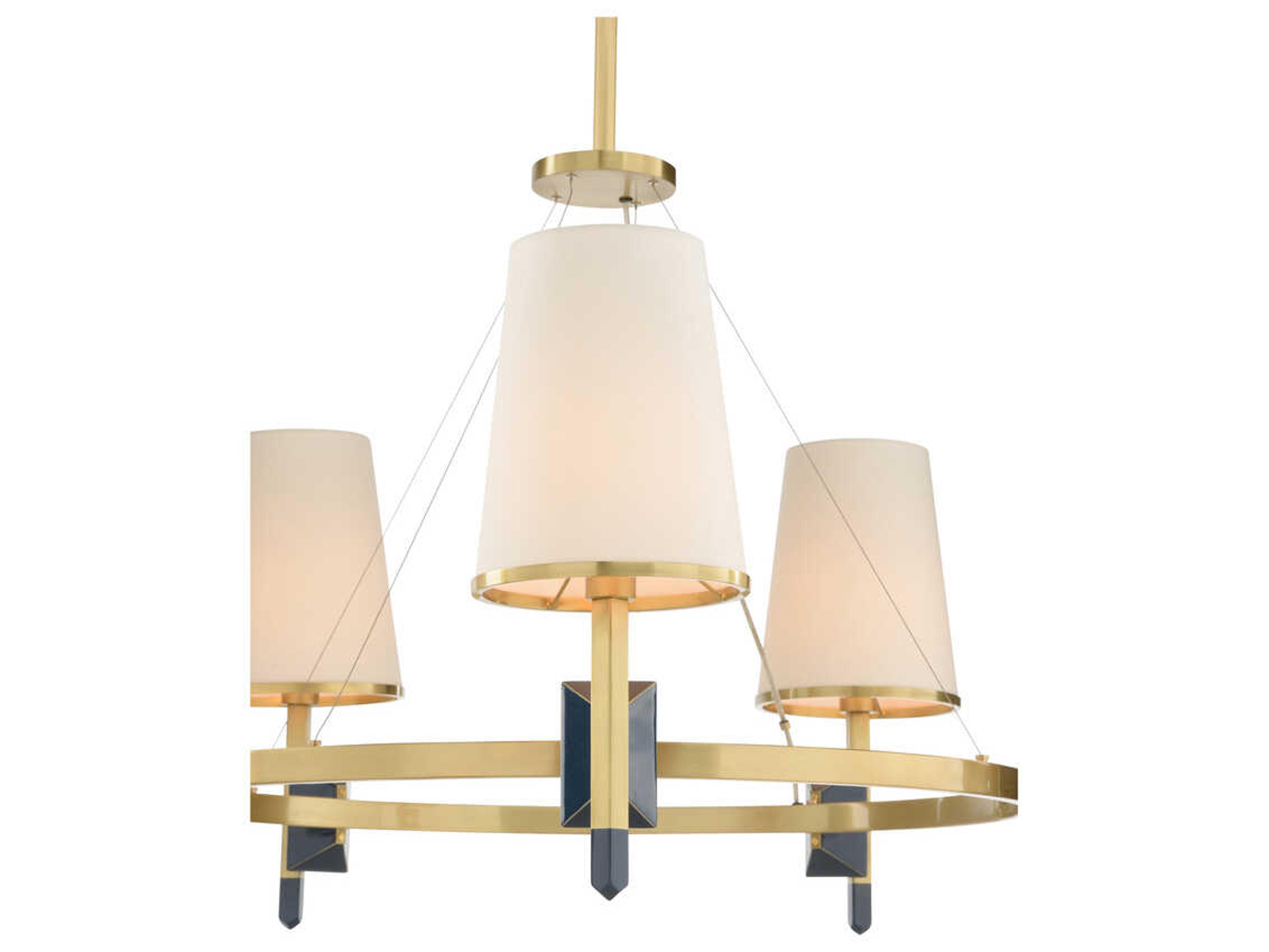 Wildwood Zuri 5-Light Antique Brass Blue Chandelier