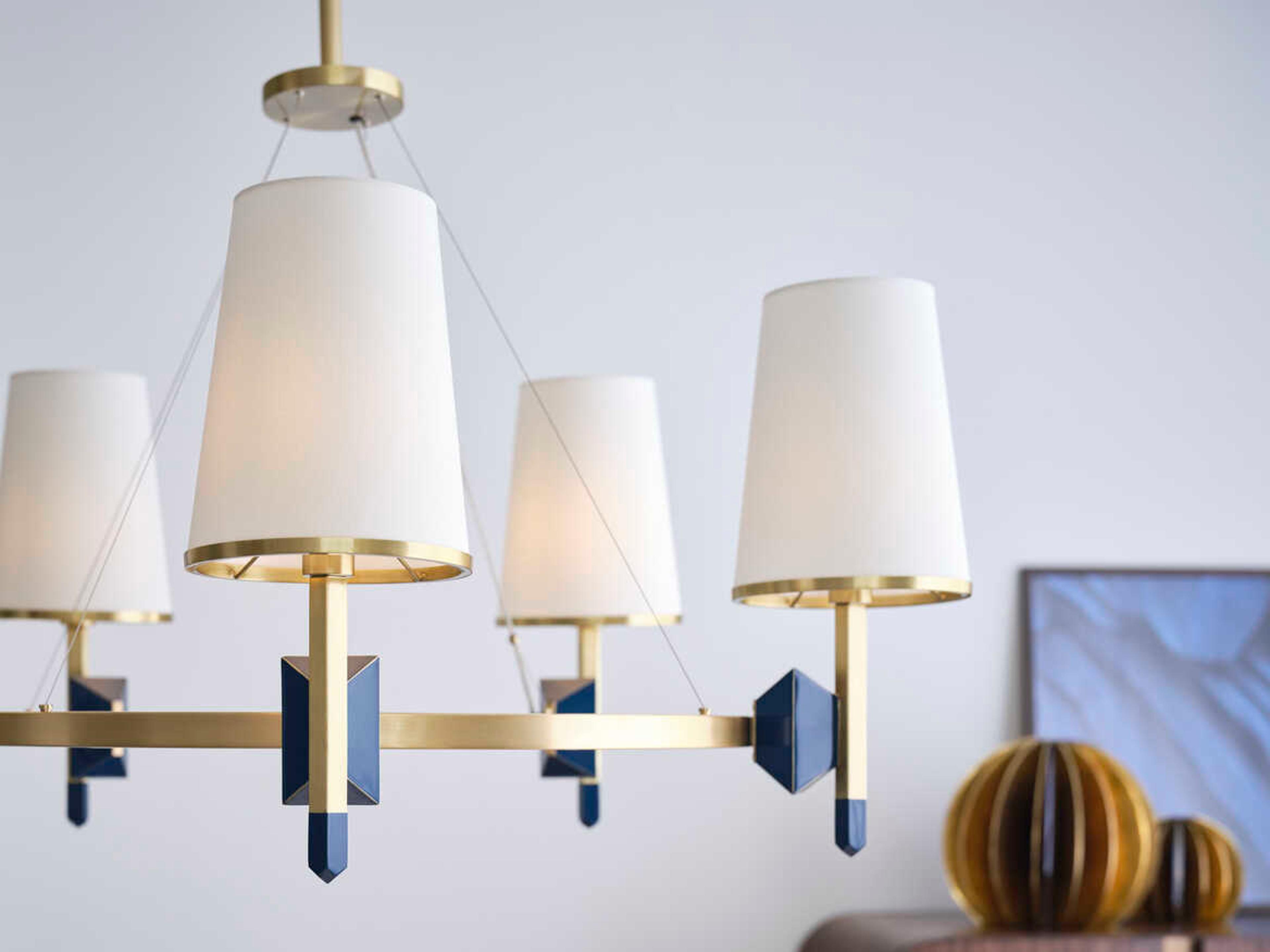 Wildwood Zuri 5-Light Antique Brass Blue Chandelier