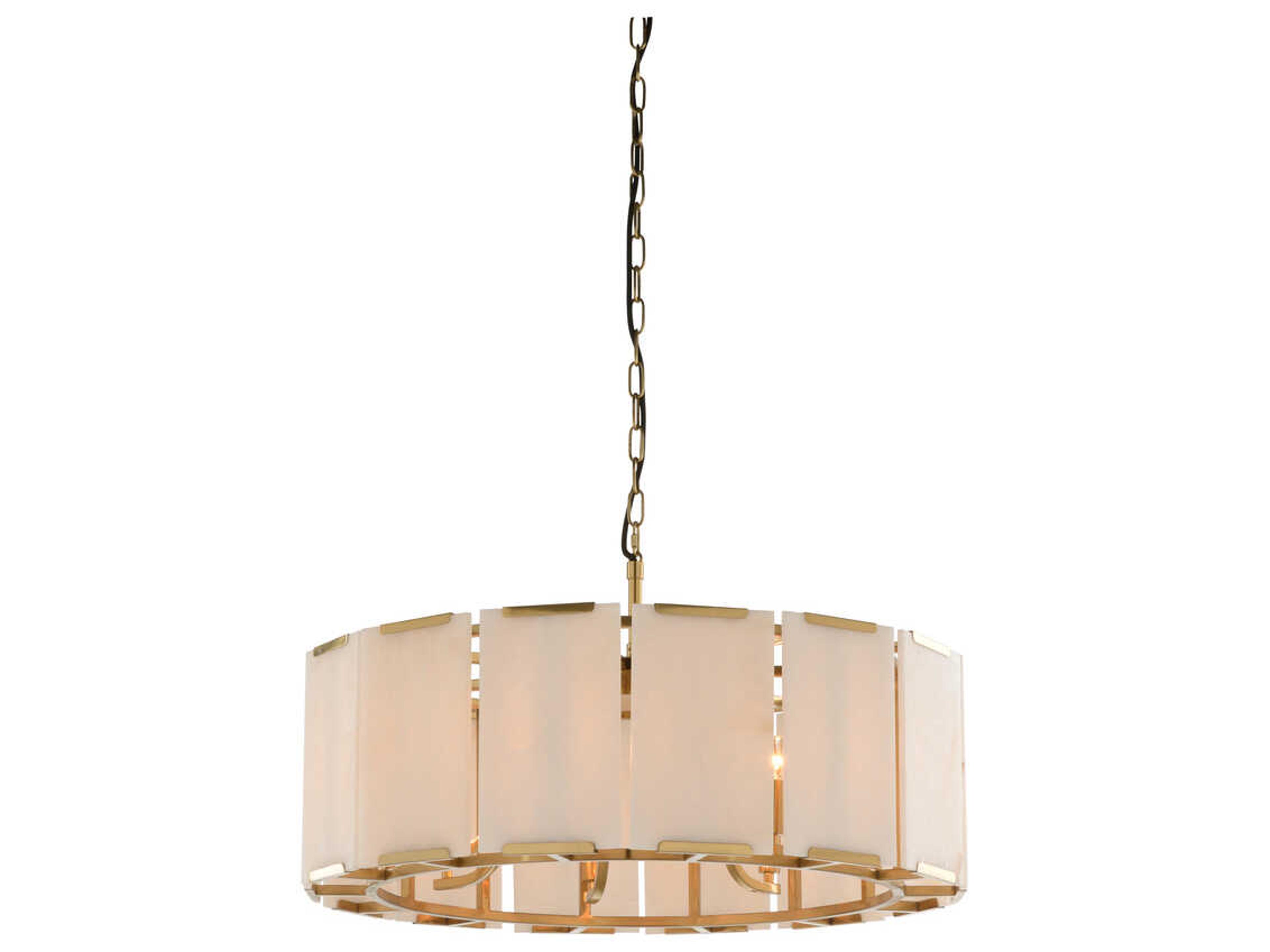 Perla 7-Light Antique Brass Drum Chandelier