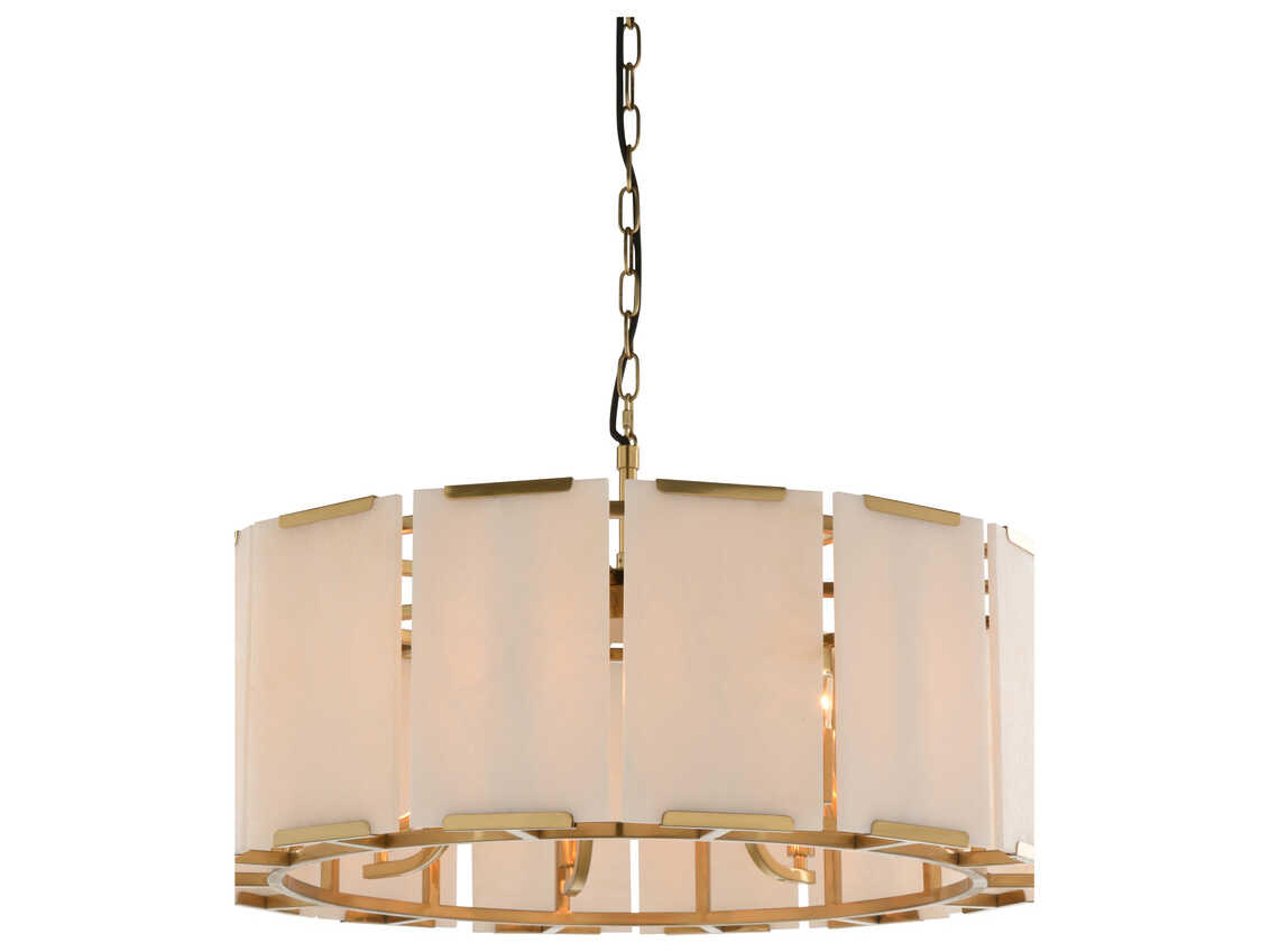 Wildwood Perla 7-Light Antique Brass Drum Chandelier