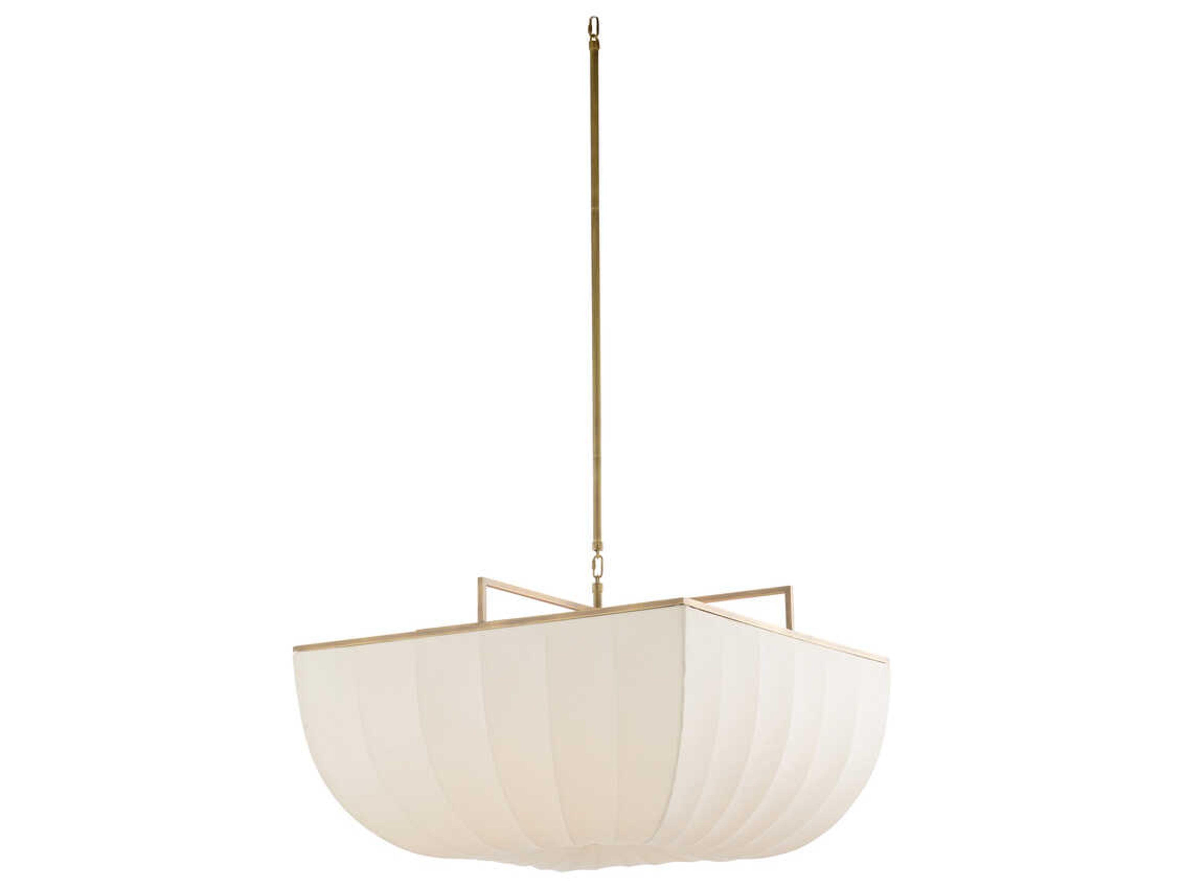Wildwood Perruche 4-Light Antique Brass White Pendant
