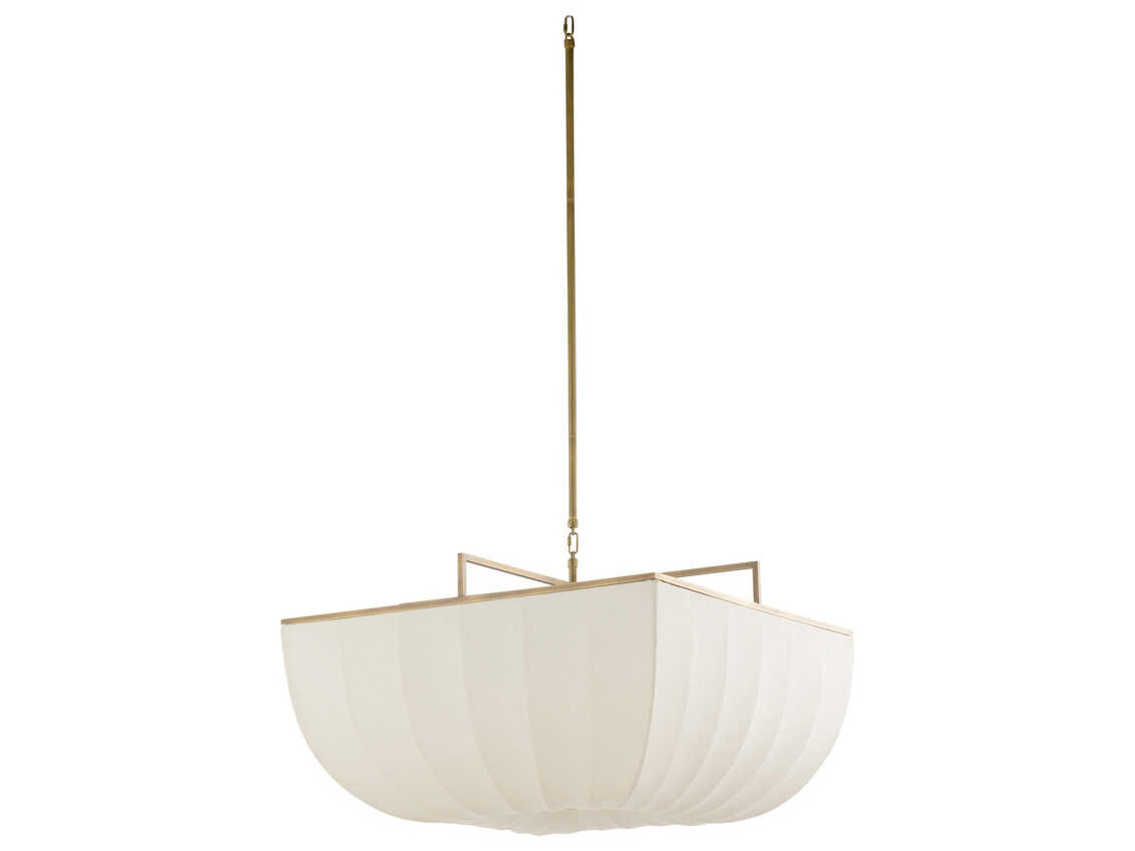 Wildwood Perruche 4-Light Antique Brass White Pendant