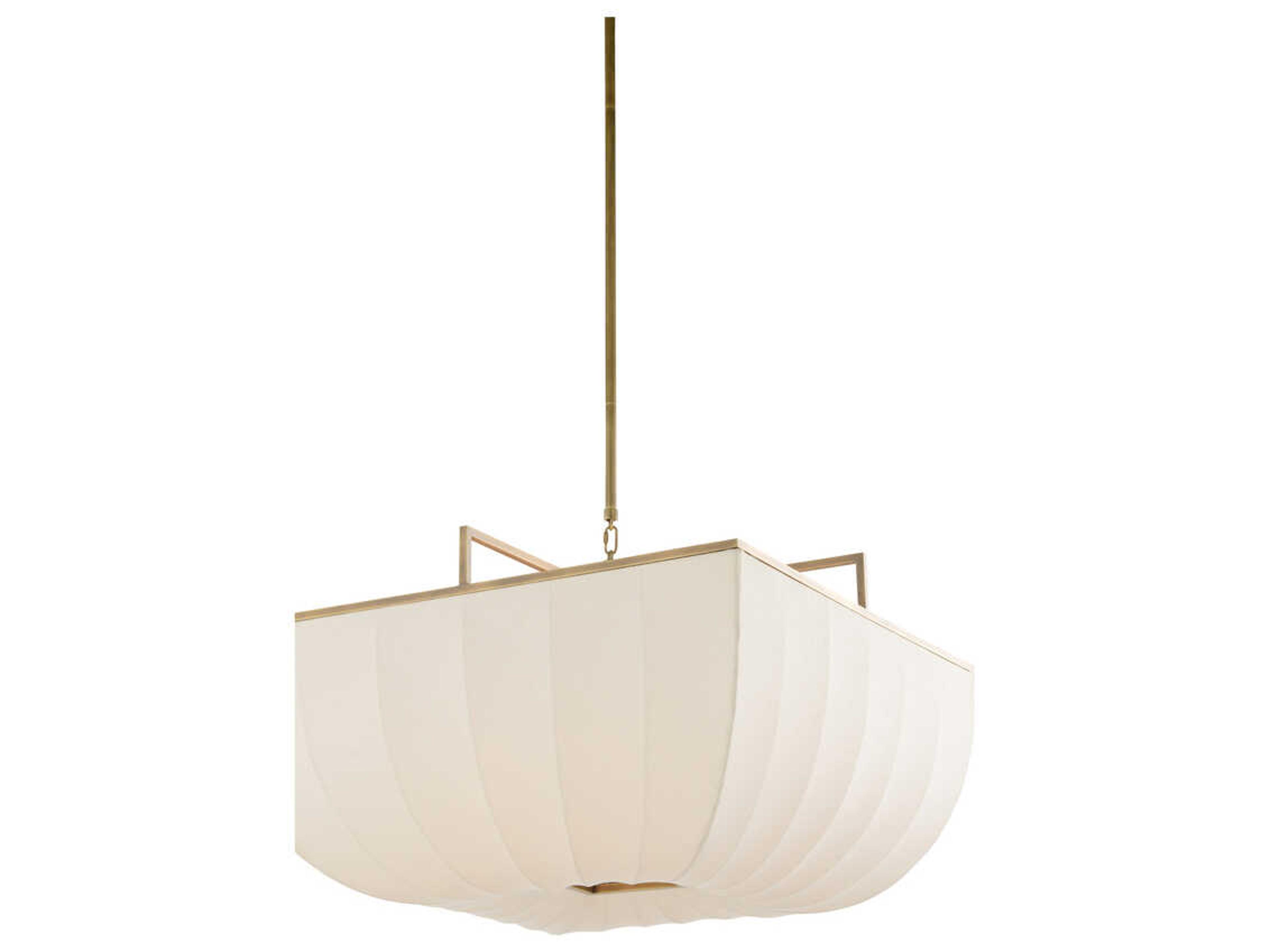 Wildwood Perruche 4-Light Antique Brass White Pendant
