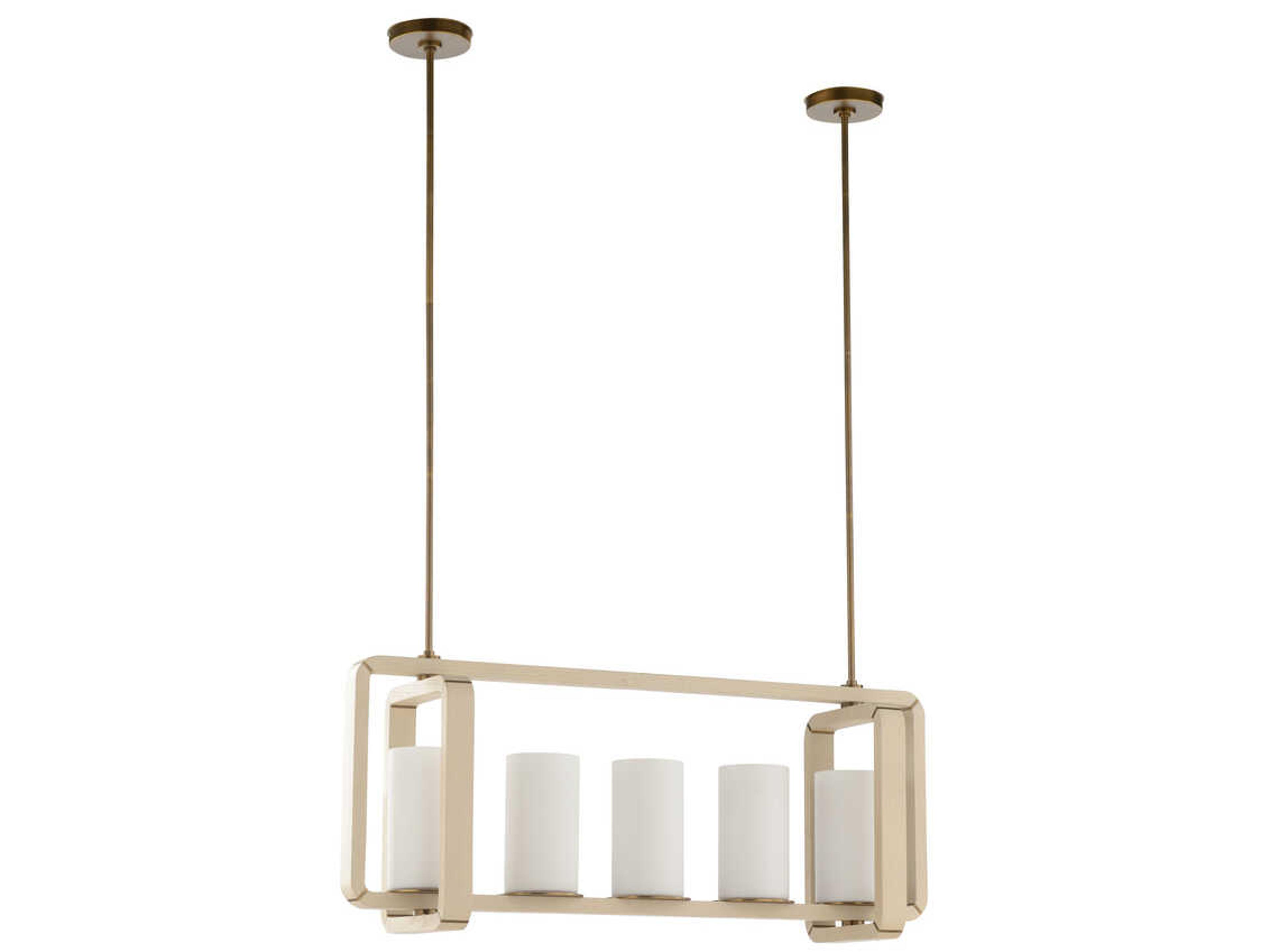 Wildwood Oak Island 5-Light Taupe Antique Brass Island Pendant