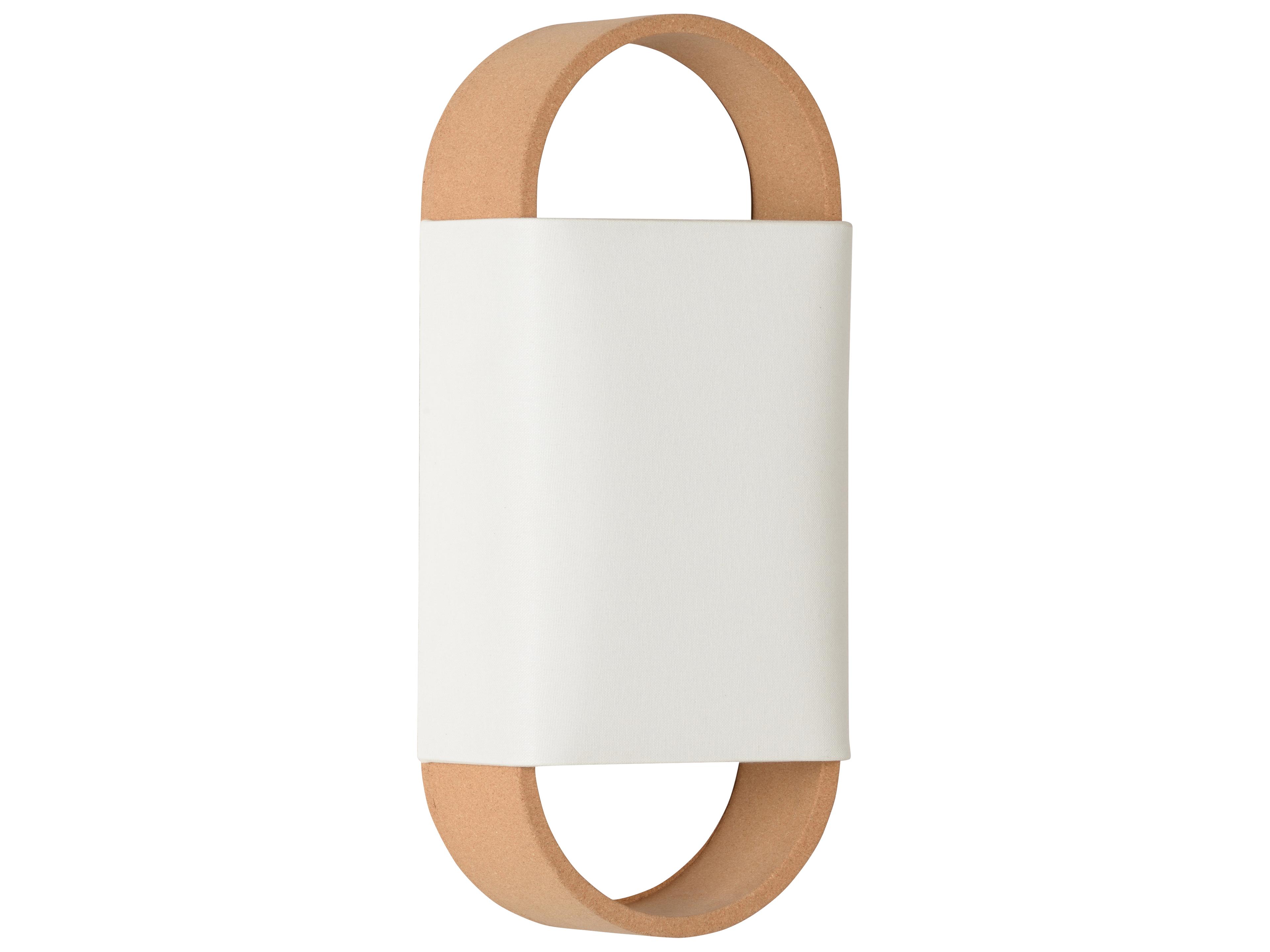 Ovalay Cork 2-Light White Cream Brown Wall Sconce