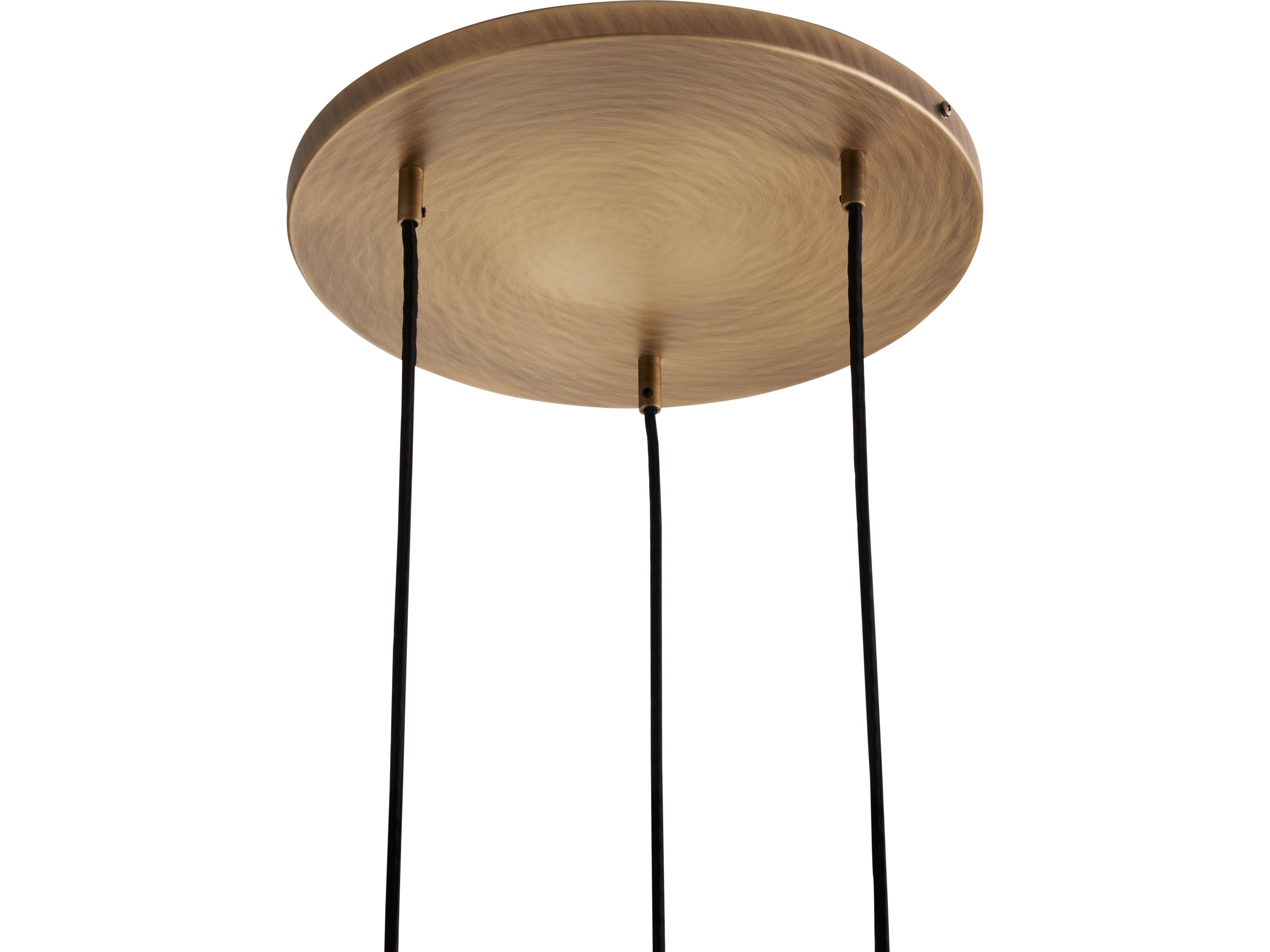 Wildwood 3-Light Smoke Antique Brass Green Dome Pendant