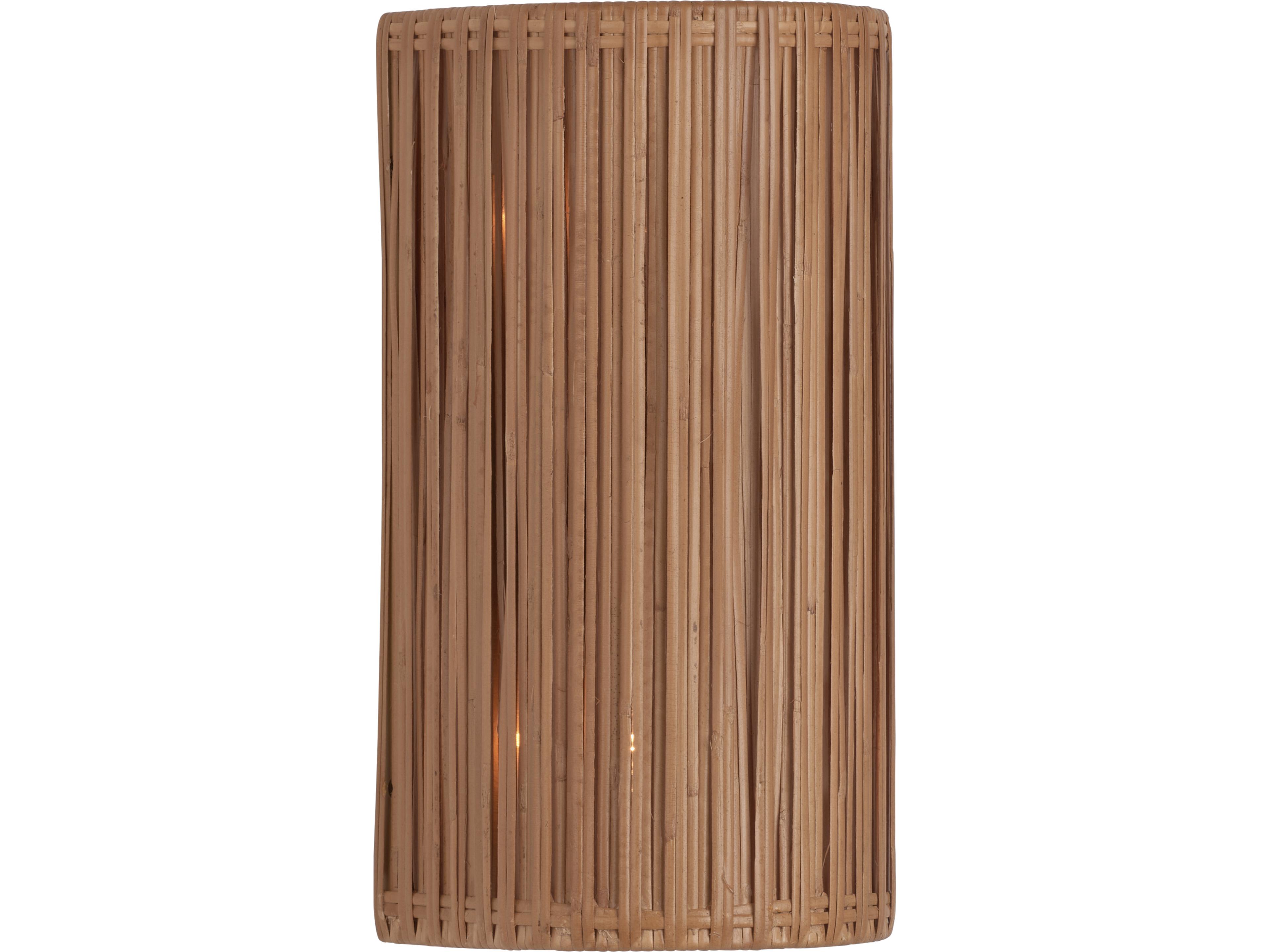 2-Light Natural Antique Brass Wood Wall Sconce