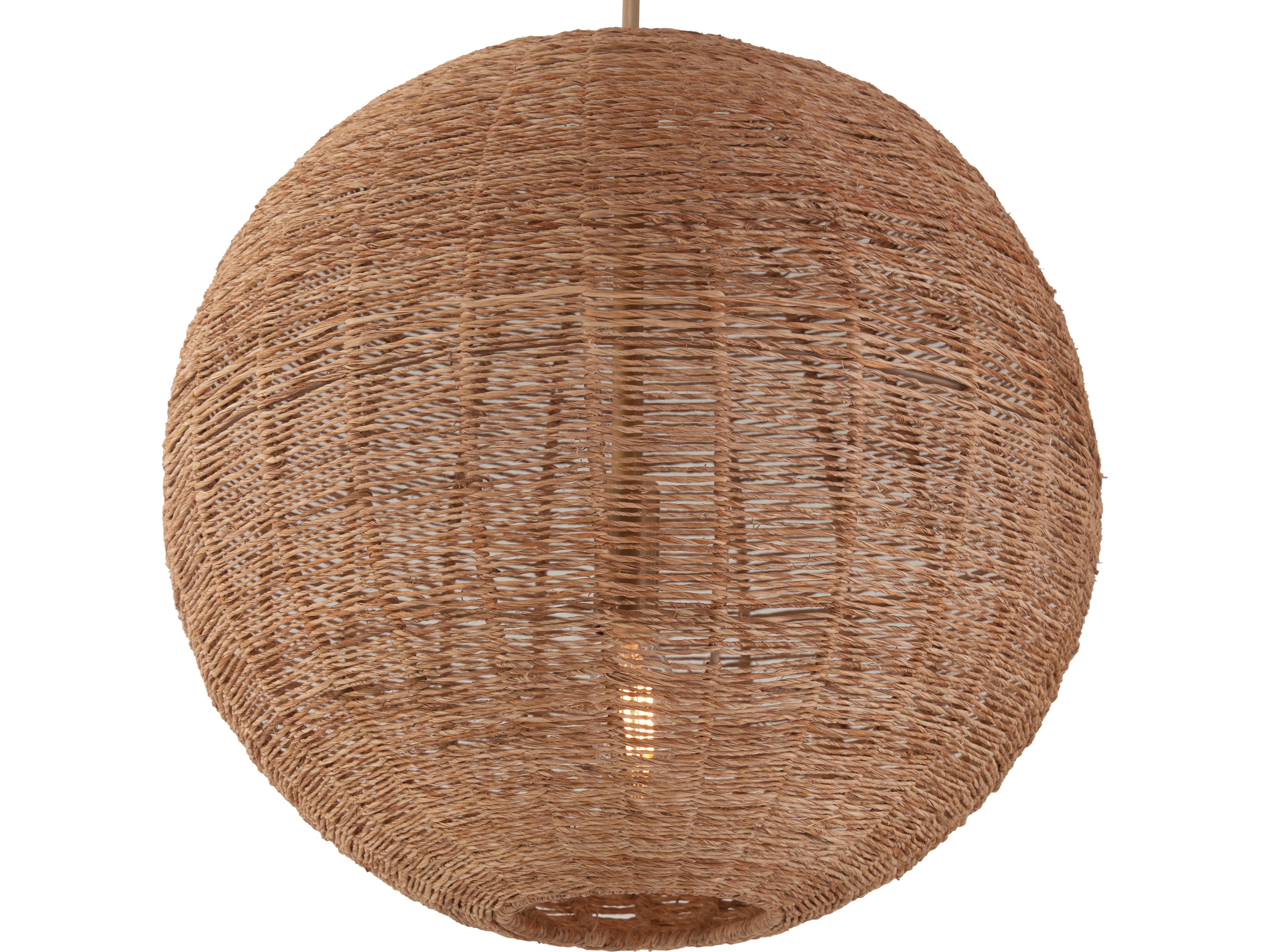 Wildwood 3-Light Natural Antique Brass Brown Cylinder Globe Pendant