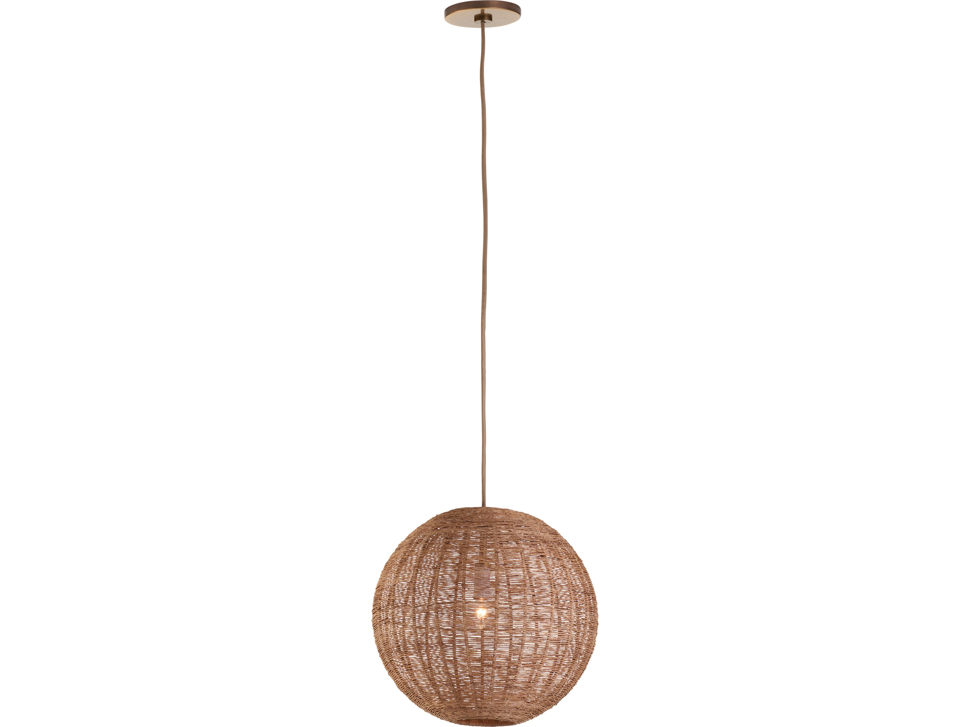 1-Light Natural Brown Globe Pendant