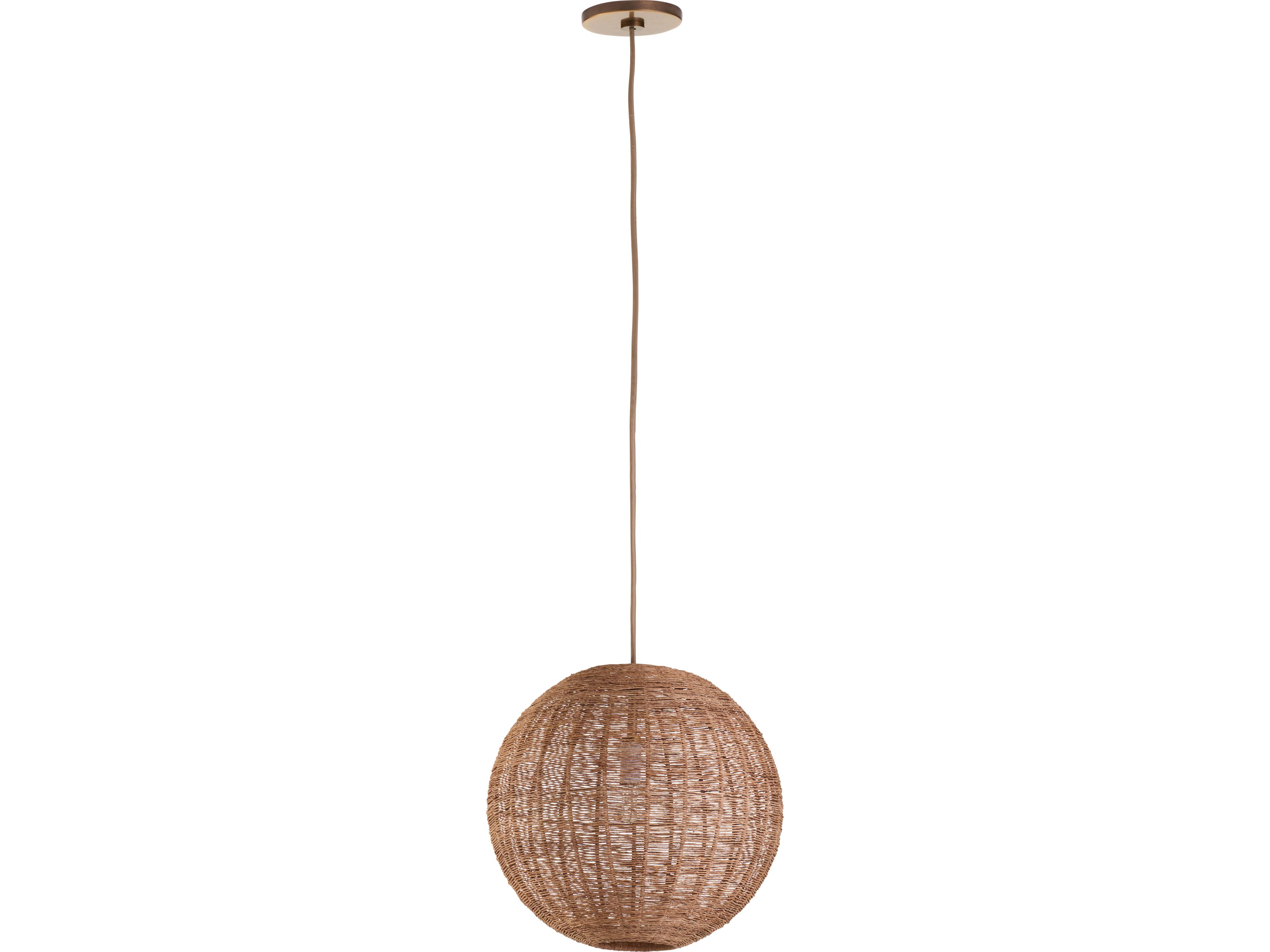 Wildwood 1-Light Natural Brown Globe Pendant