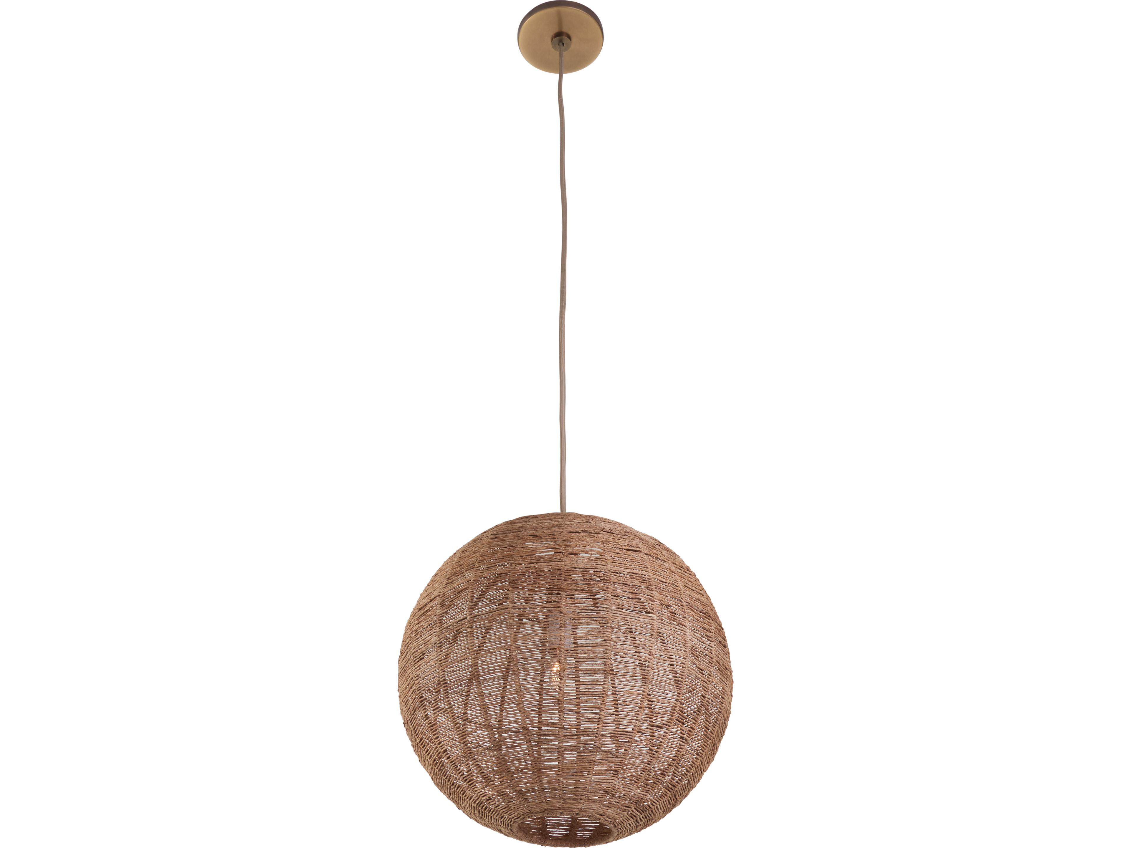 Wildwood 1-Light Natural Brown Globe Pendant