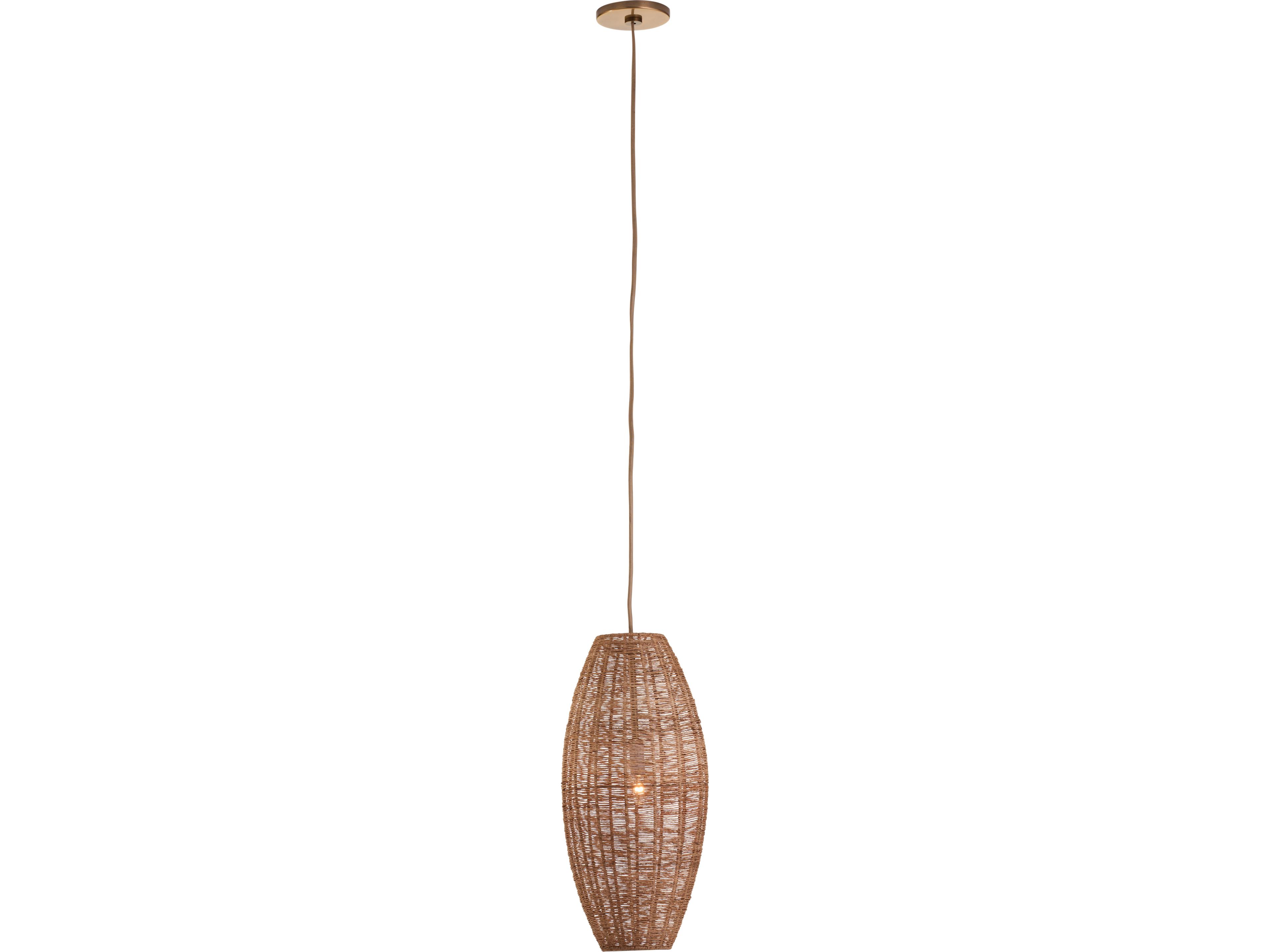 1-Light Natural Brown Linear Chandelier