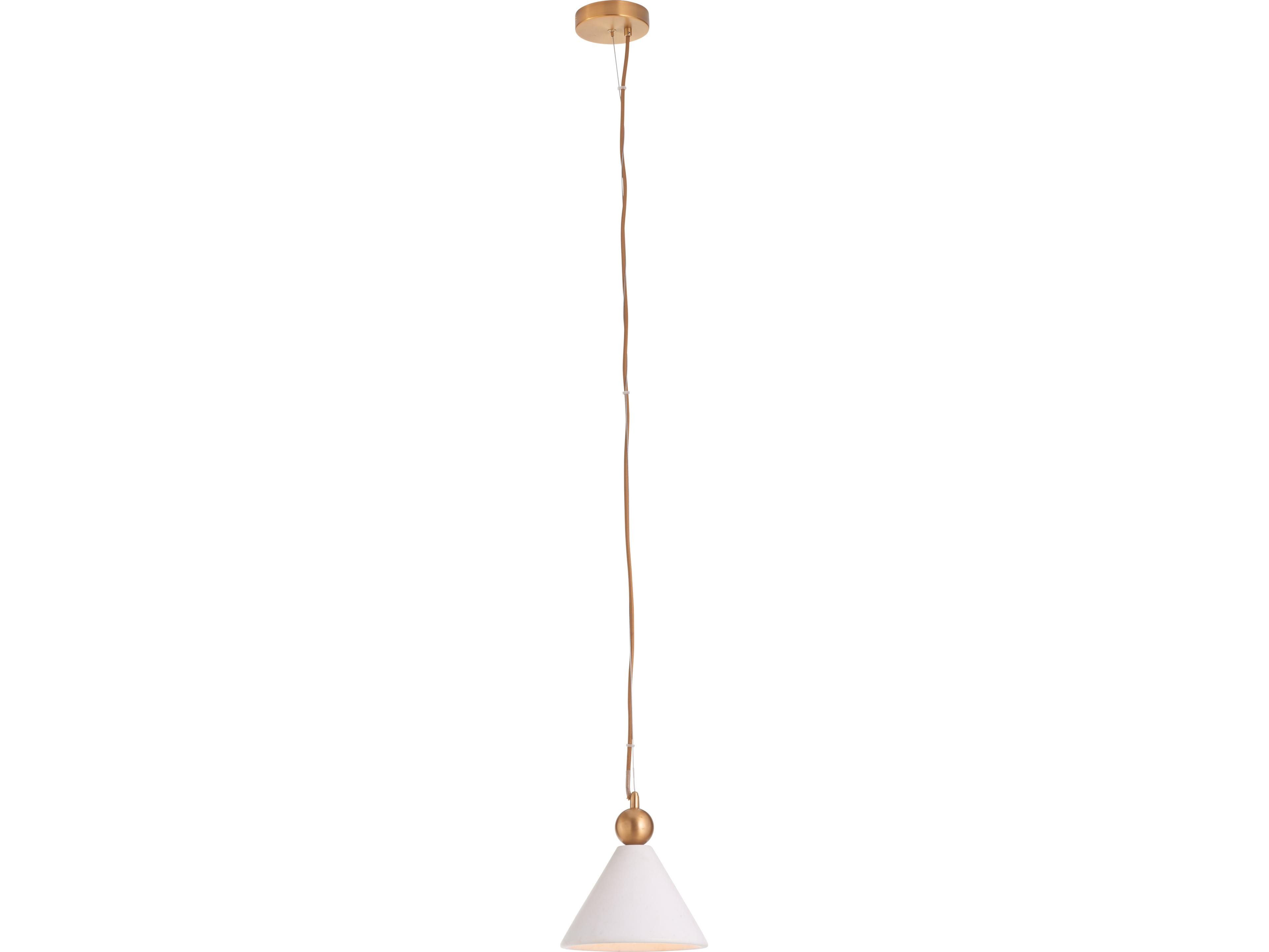 1-Light Natural White Antique Brass Linear Pendant