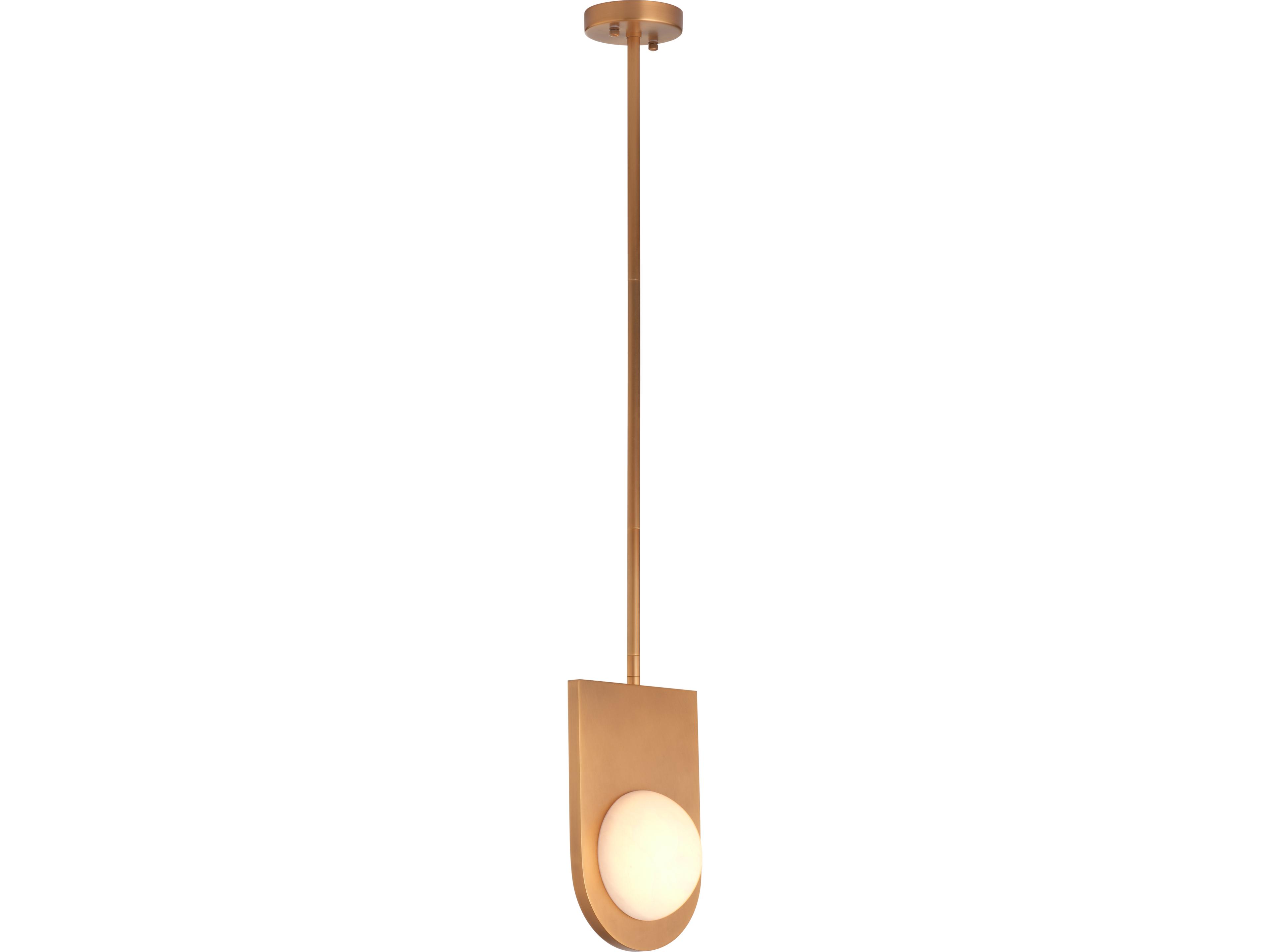1-Light Natural White Antique Brass Globe Linear Pendant