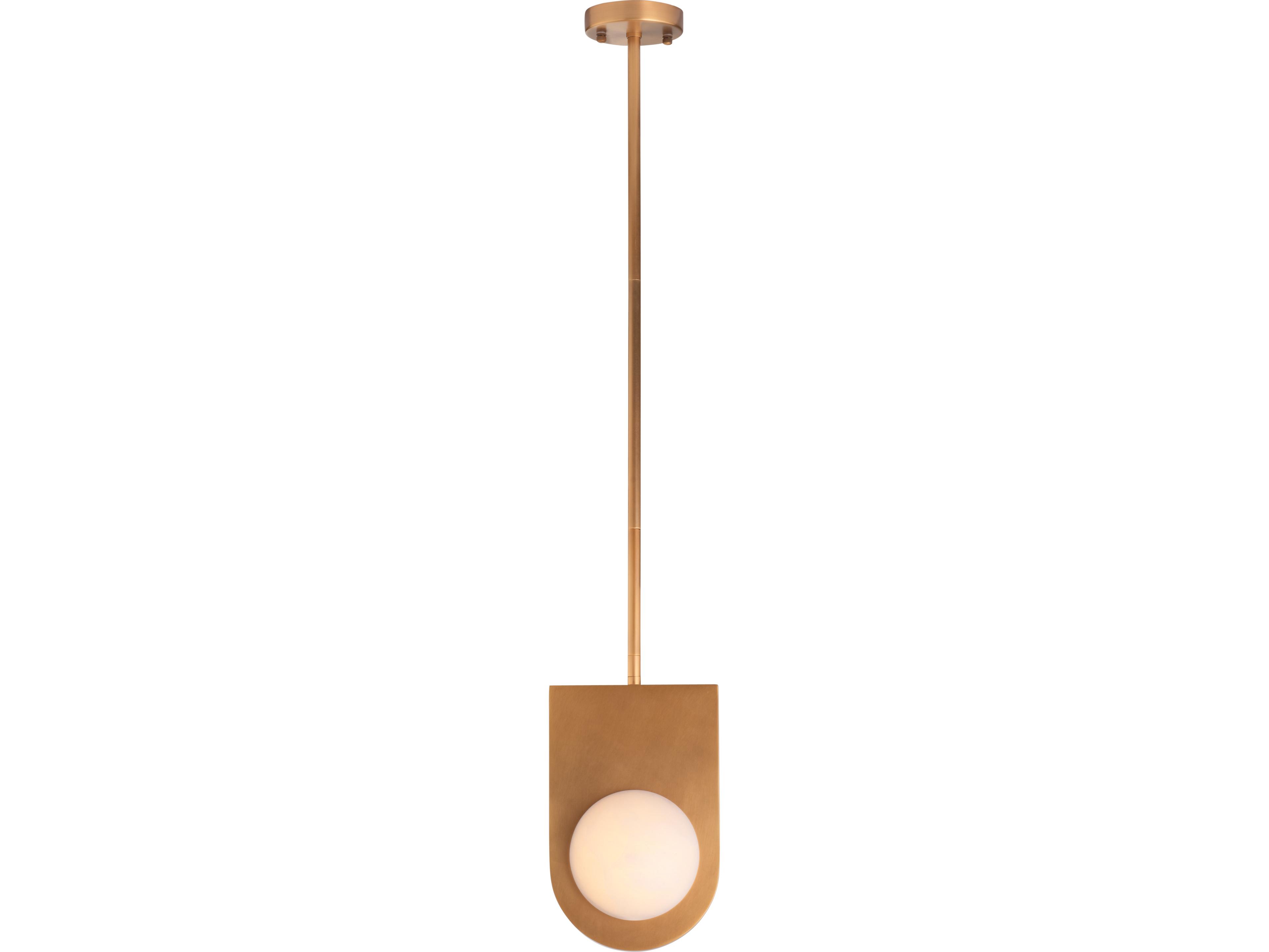 Wildwood 1-Light Natural White Antique Brass Globe Linear Pendant