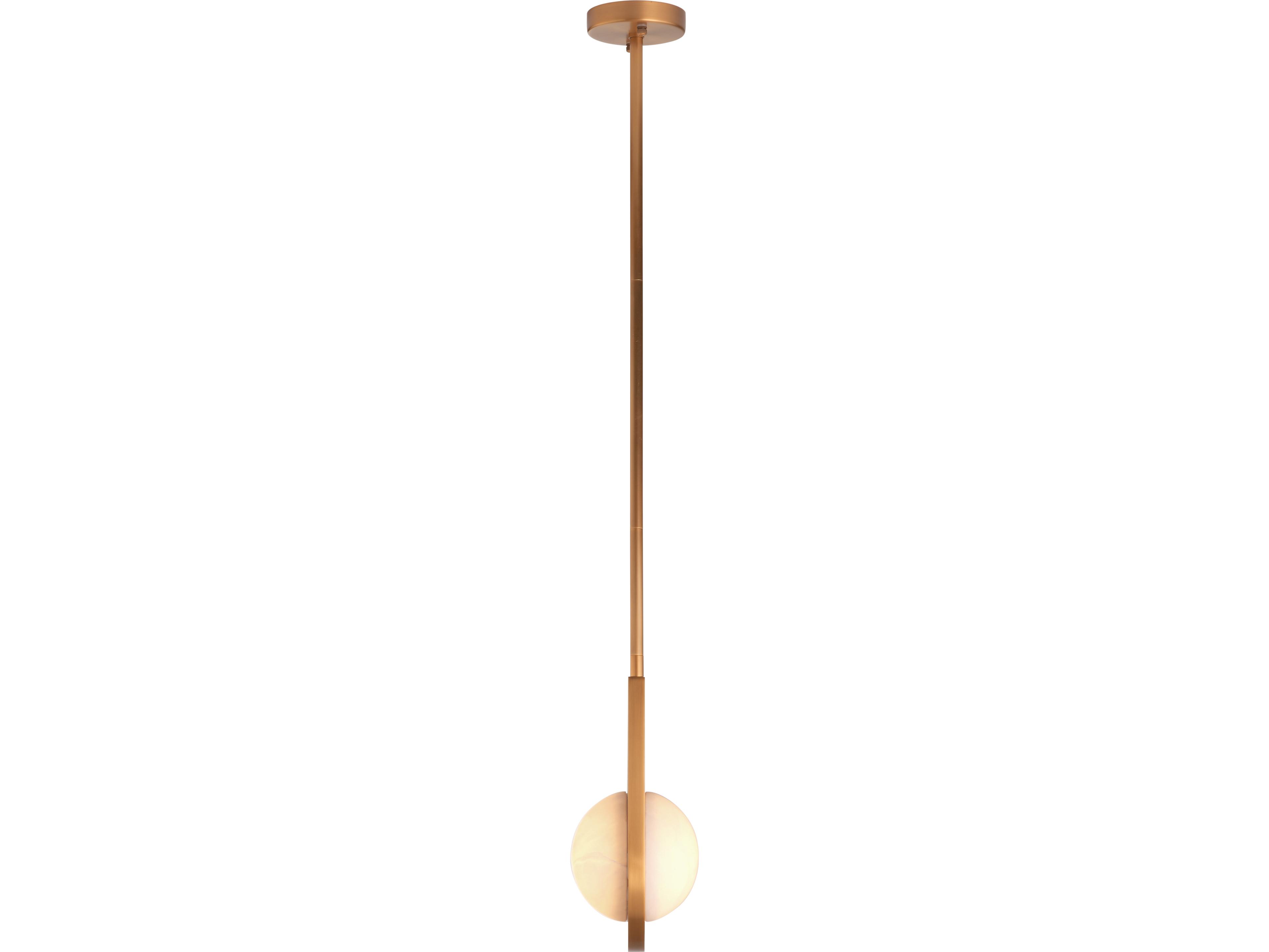 Wildwood 1-Light Natural White Antique Brass Globe Linear Pendant