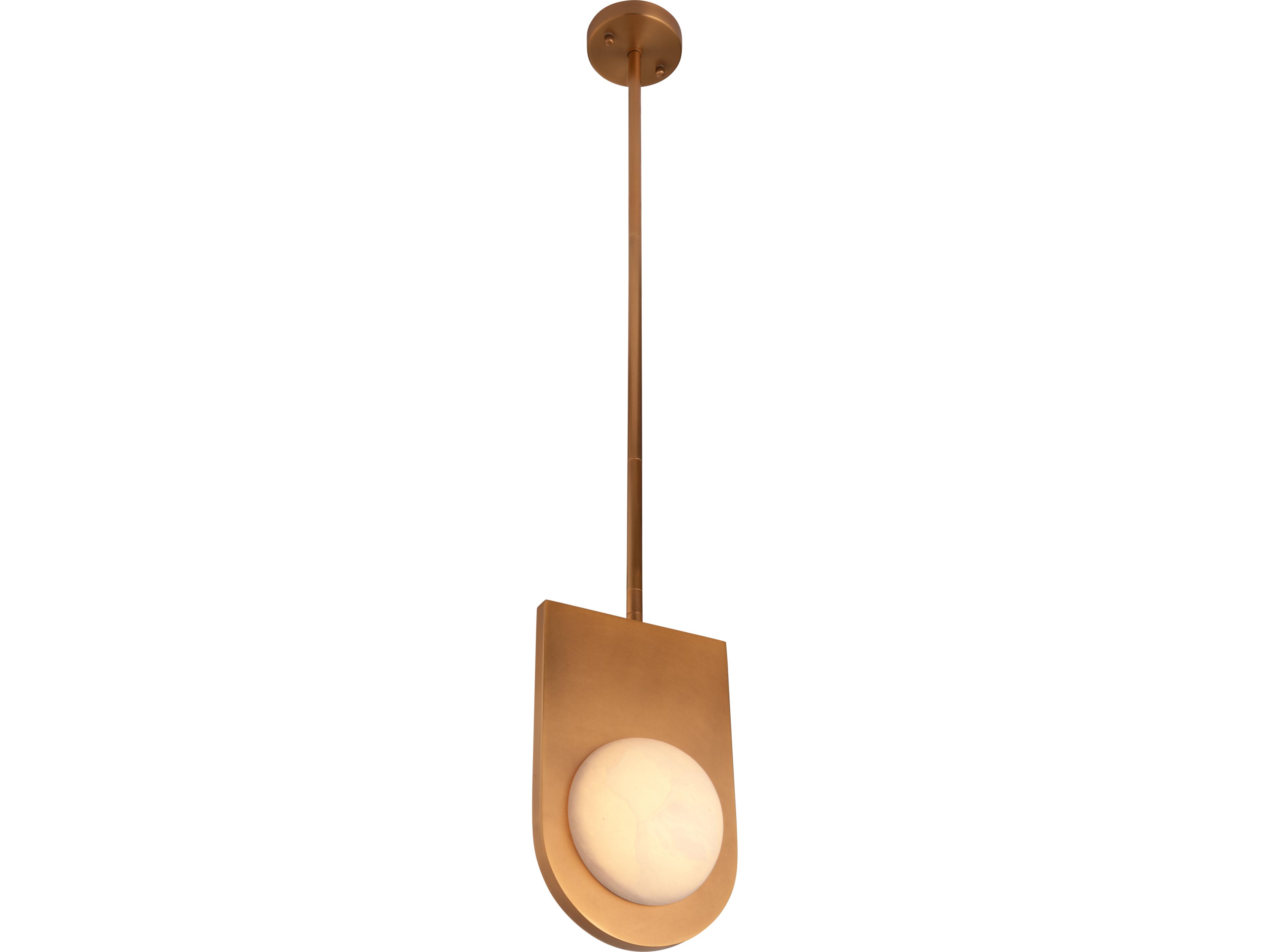 Wildwood 1-Light Natural White Antique Brass Globe Linear Pendant