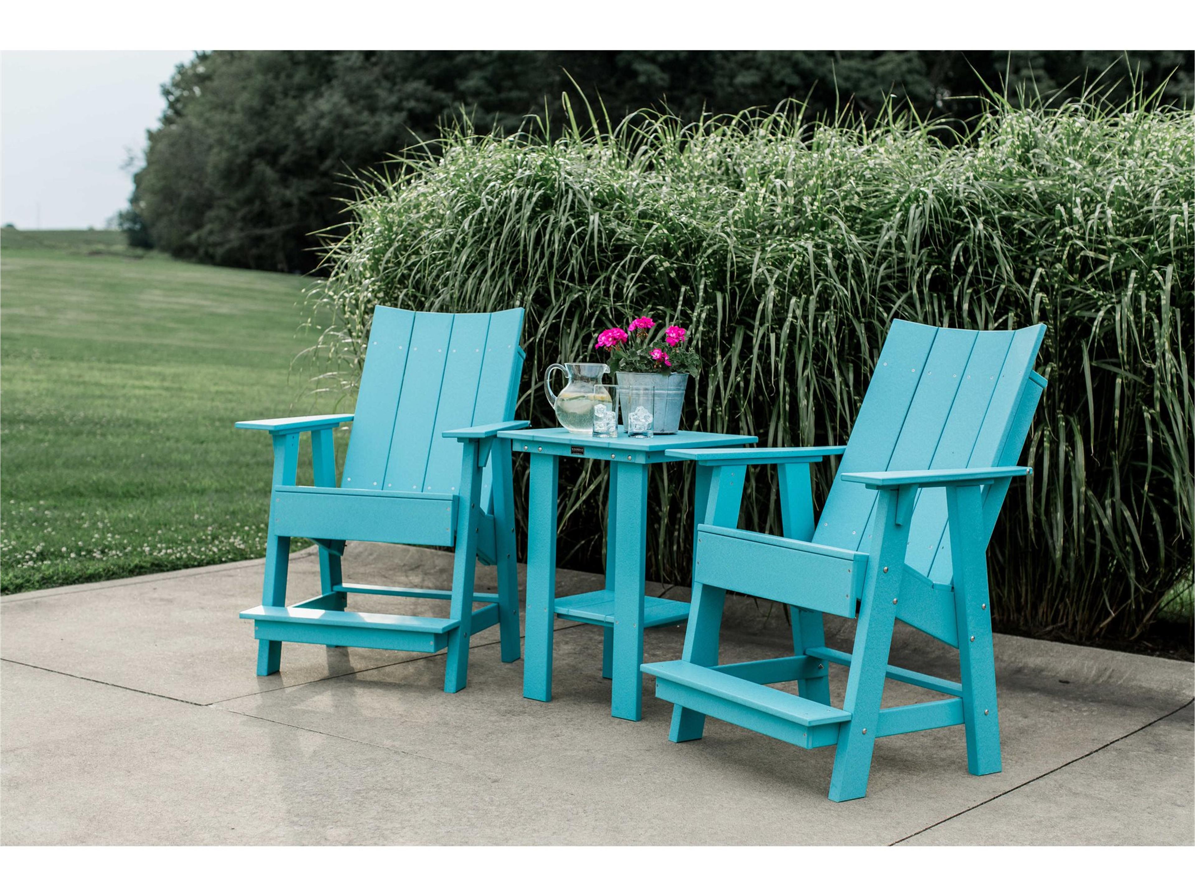 Contemporary Recycled Plastic 3 Piece Outdoor Lounge Set
