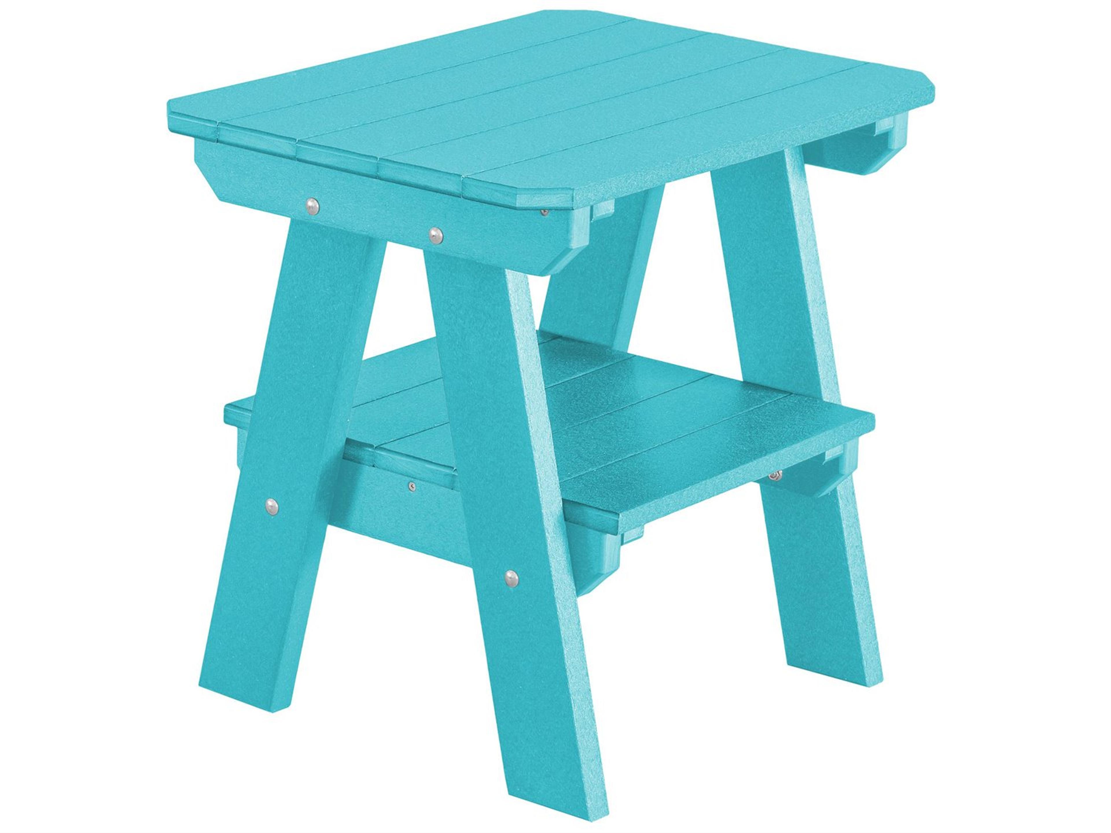 Heritage Recycled Plastic Two Tier Rectangular Outdoor End Table