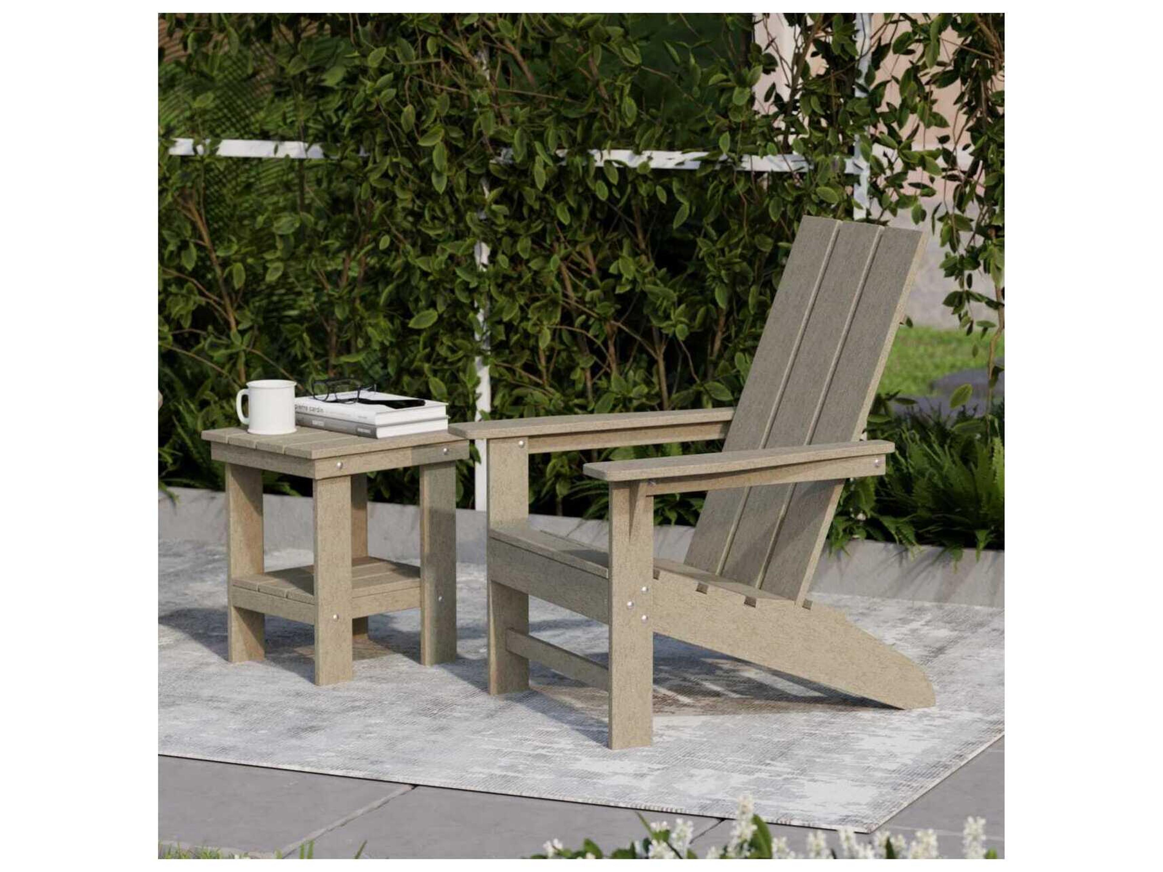 Wildridge Freedom Recycled Plastic Patio 3 Piece Modern Adirondack Set